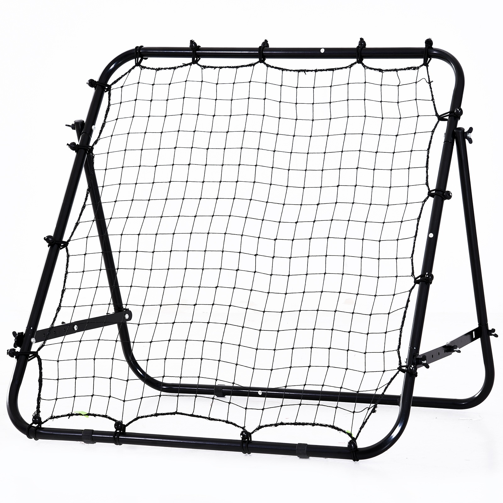 HOMCOM Adjustable Rebounder Net Kickback Target Goal for Teens Adults Training, Black