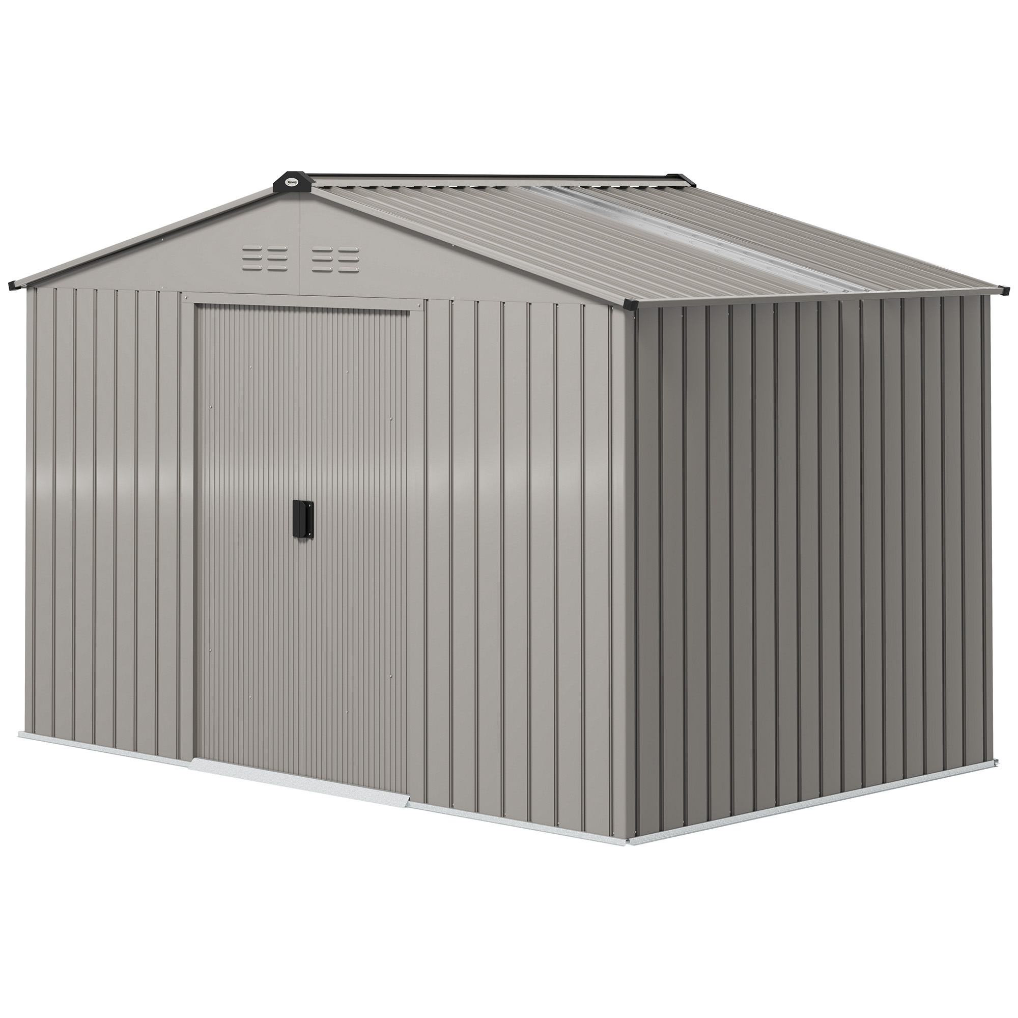 Outsunny Metall Gerätehaus 4,9 m², Gartenhaus mit Satteldach, Schiebetür, F günstig online kaufen