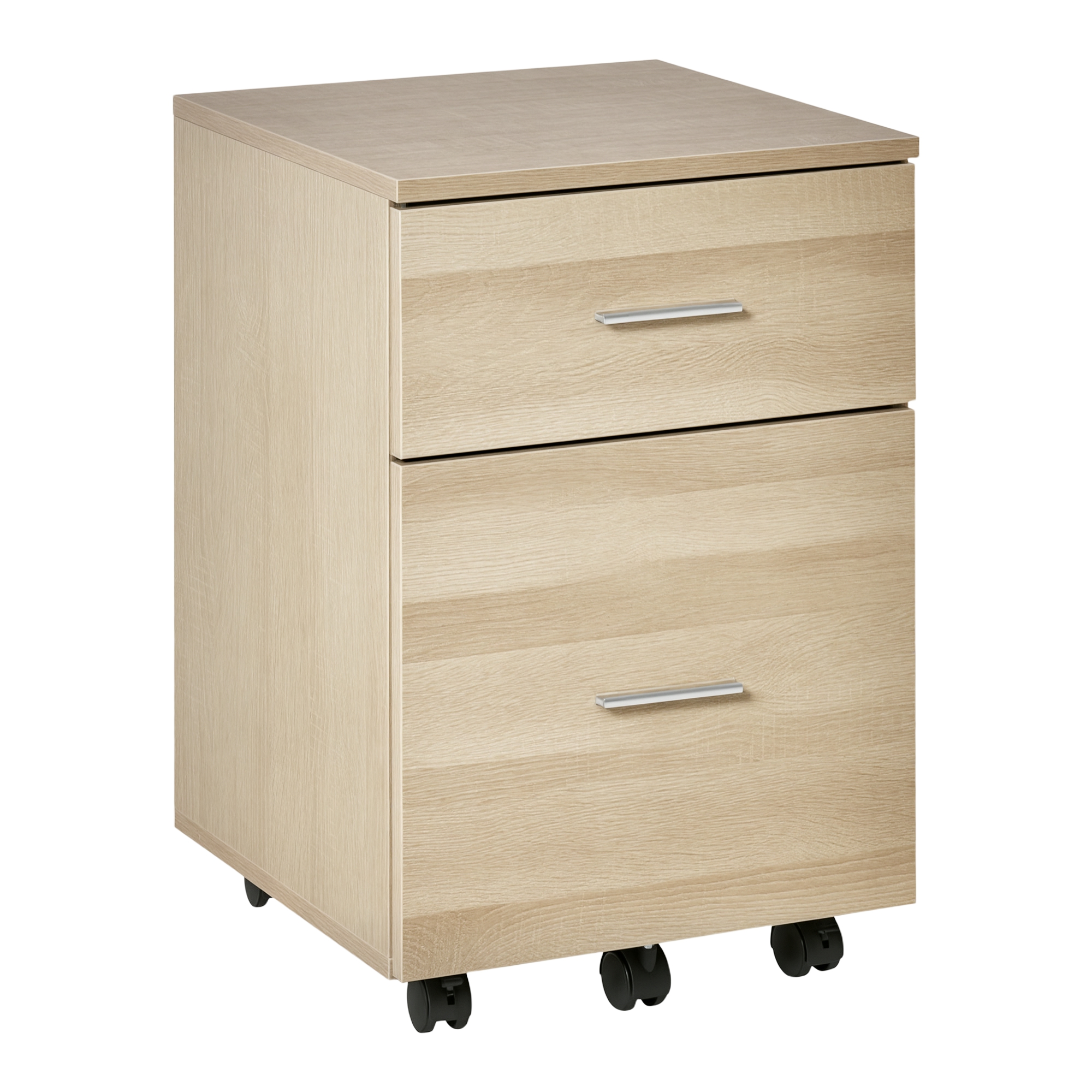 Vinsetto HOMCOM Caisson de bureau caisson de rangement mobile 2 tiroirs 5 roulettes en panneau de particules 39,5 x 39 x 58,5 cm chêne Vinsetto HOMCOM Caisson de bureau caisson de rangement mobile 2 tiroirs 5 roulettes en panneau de particules 39,5 x 39 x 58,5 cm chêne