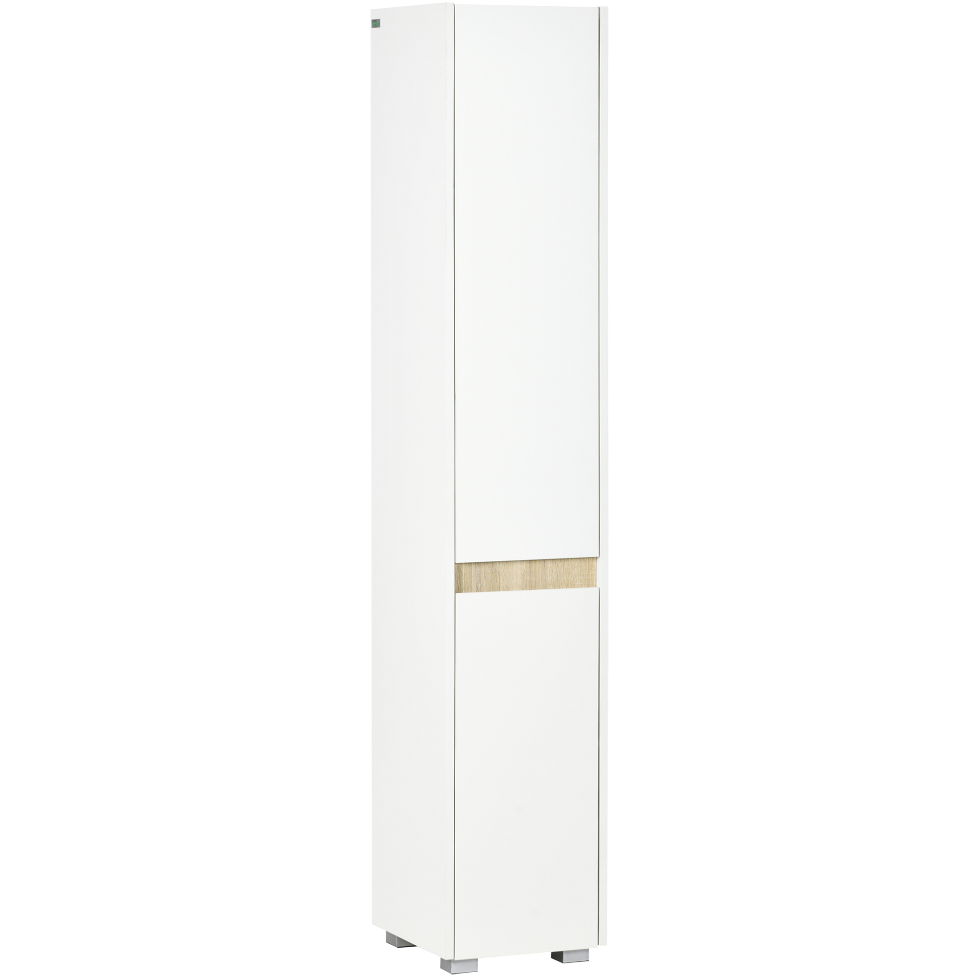 kleankin Columna de Baño con Estantes Ajustables Armario Alto Auxiliar para Ducha Aseo Dormitorio 30x33x165 cm Blanco | Aosom España