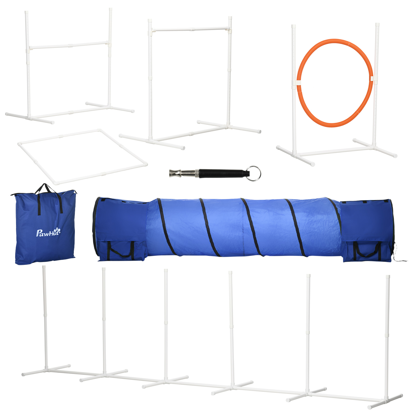 PawHut Four-Piece Portable Dog Agility Equipment - Blue