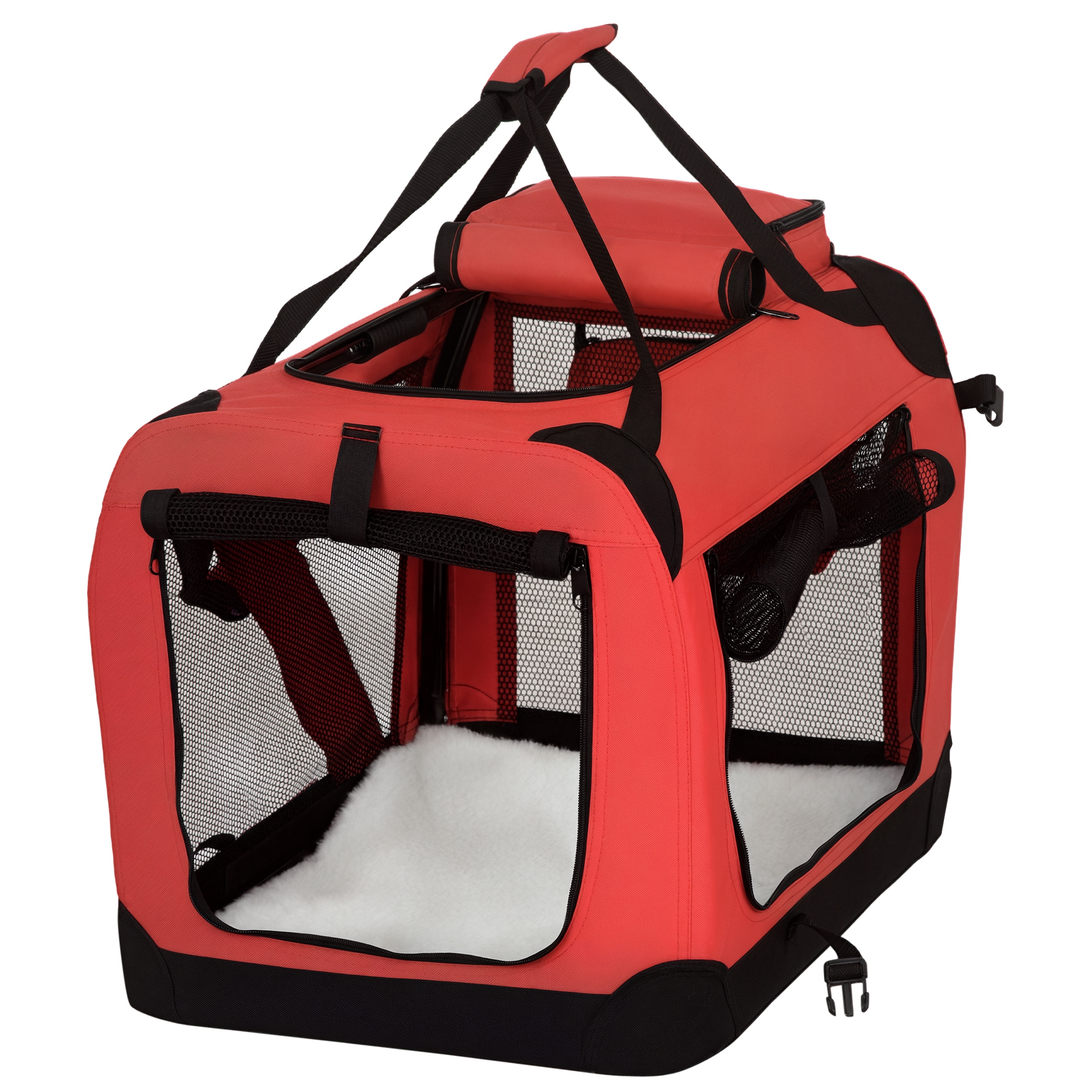 Portable Pet Carrier With Side Opening - Travel Crate For Cats & Small Animals