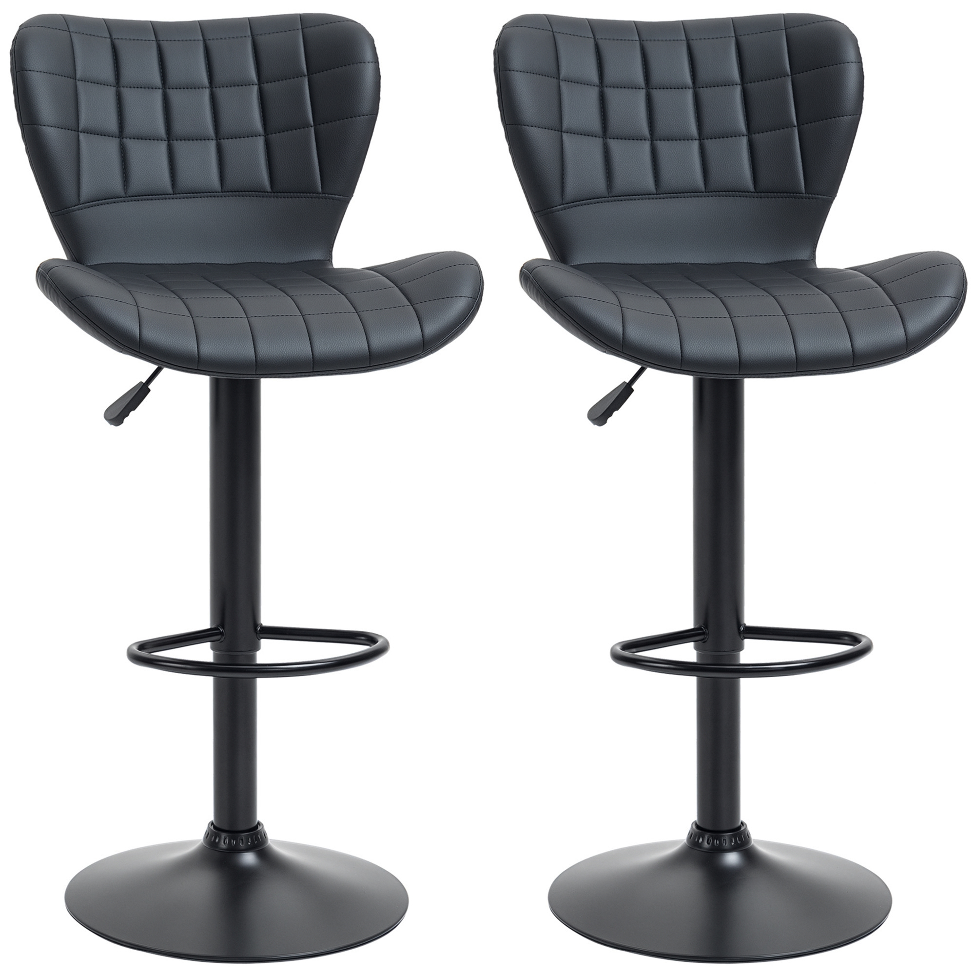 HOMCOM Barstuhl 2er-Set Retrodesign Höhenverstellbar 360° drehbar schwarzes günstig online kaufen