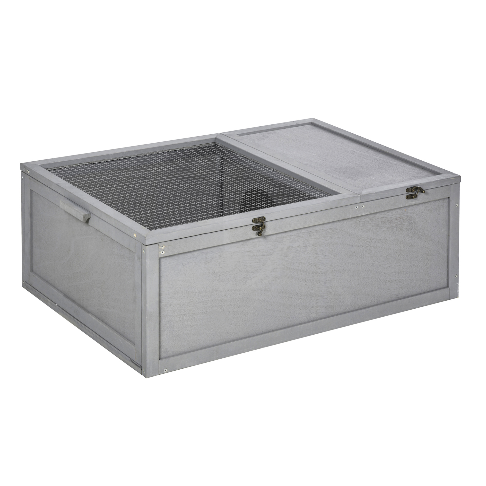 PawHut Cat Tunnel, 250cm Extra Long Wooden Cat Play Tunnel with 8 Doors, L-shape/Rectangle, Outdoor Cat Enclosure, Dark Grey