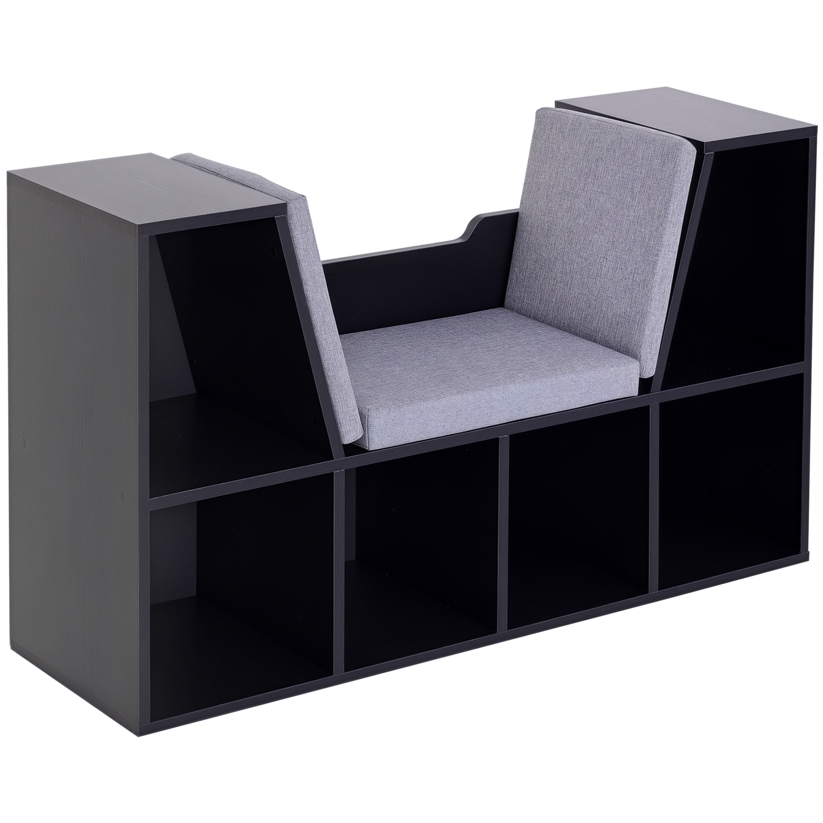 HOMCOM Bücherregal mit Sitzhocker Sitzbank Sitzbänke & -truhen mit 6 Staurä günstig online kaufen