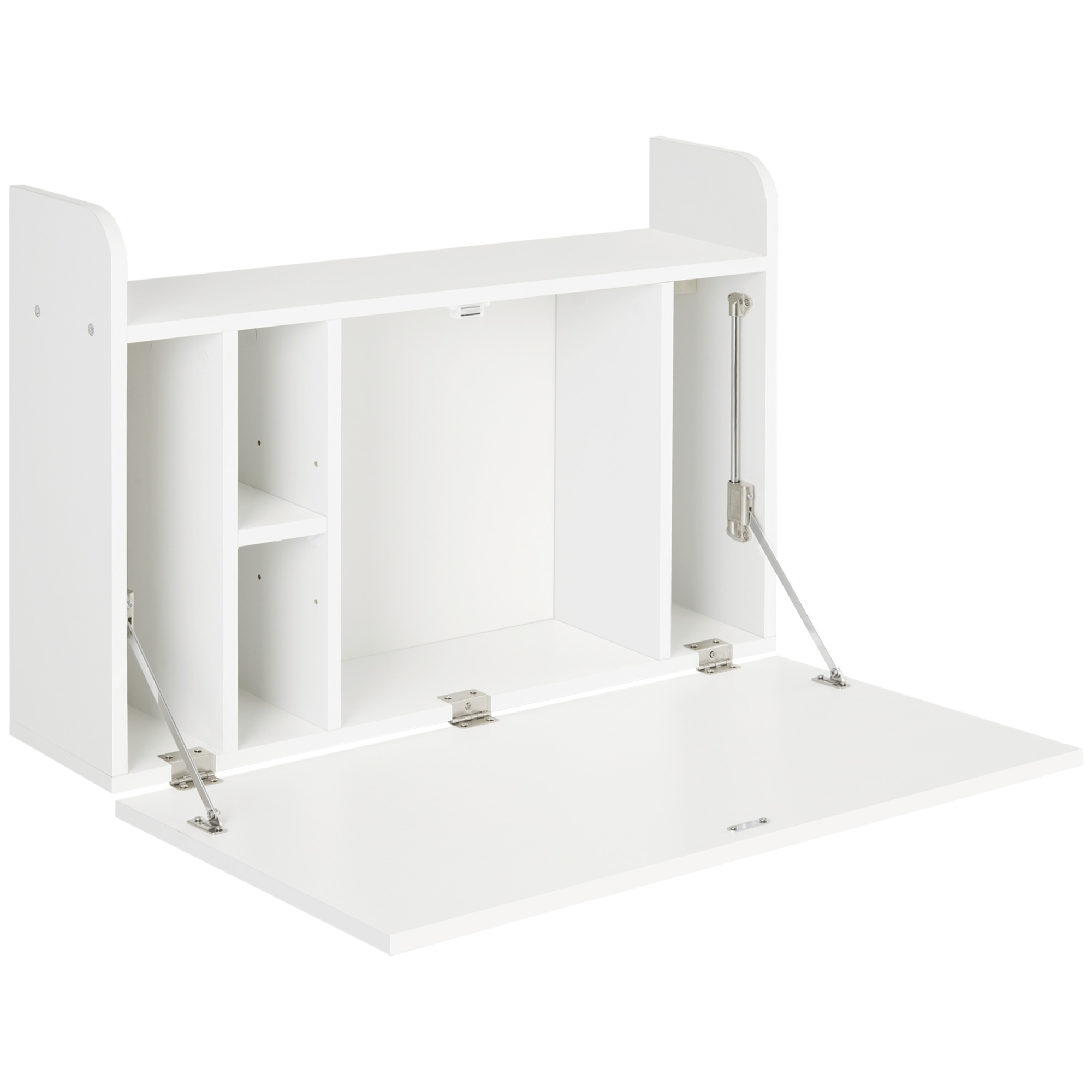 HOMCOM Bureau suspendu table murale table d'ordinateur murale et tablette rabattable avec rangements - 77 x 20 x 41 cm