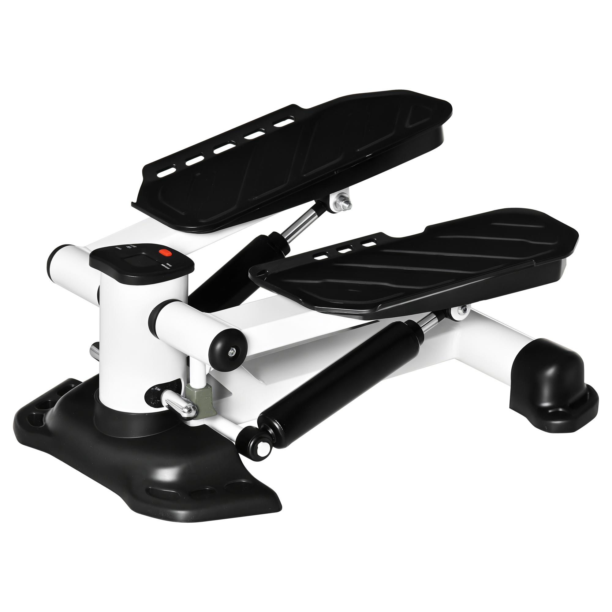 HOMCOM Mini Stepper kompaktes Fitnessgerät mit LCD-Bildschirm große Pedale Metall ABS Weiß Schwarz 48x34x21cm ideal für Zuhause   Aosom.de – HOMCOM