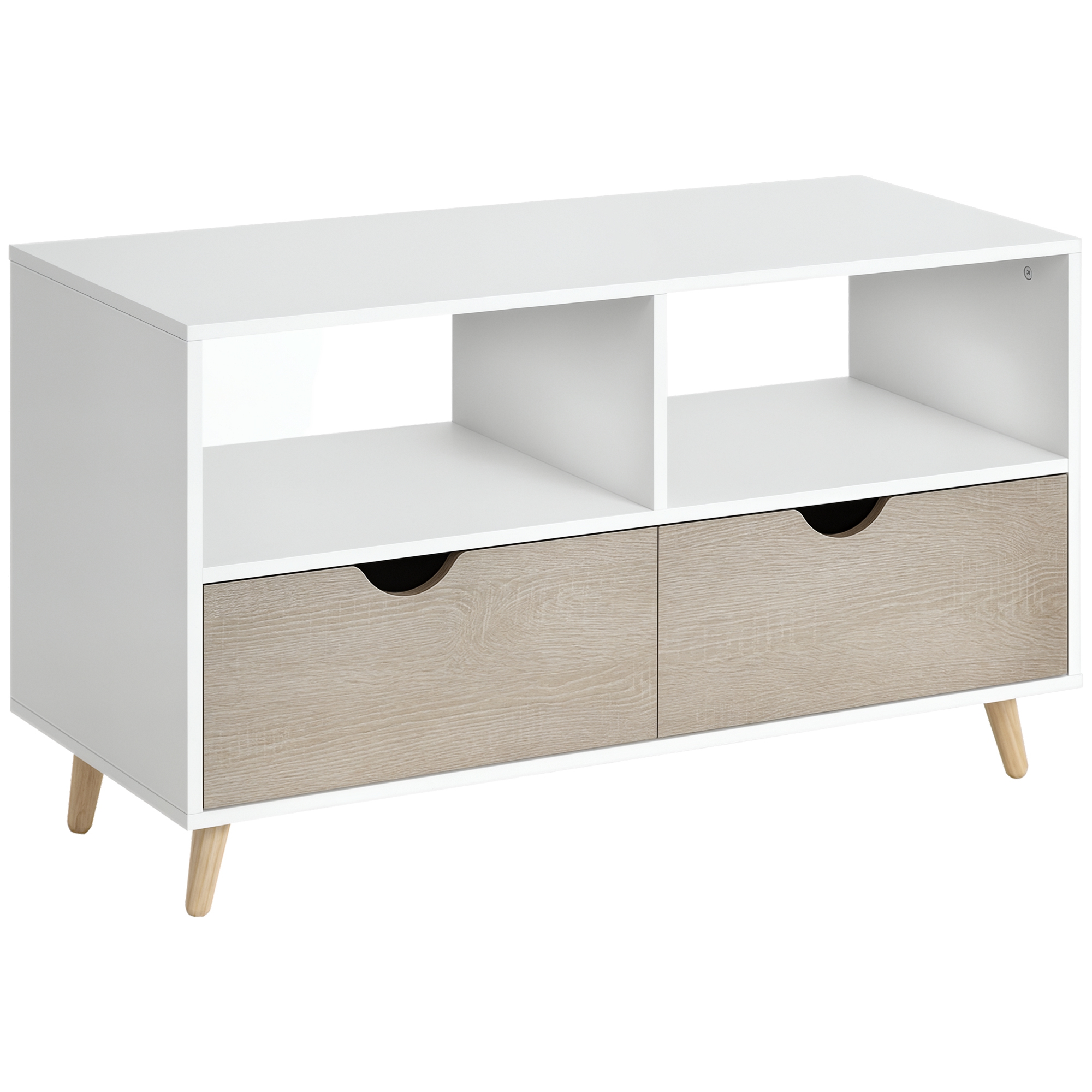HOMCOM TV Schrank Fernsehschrank TV-Kommode mit Schubladen und Offene Regal günstig online kaufen