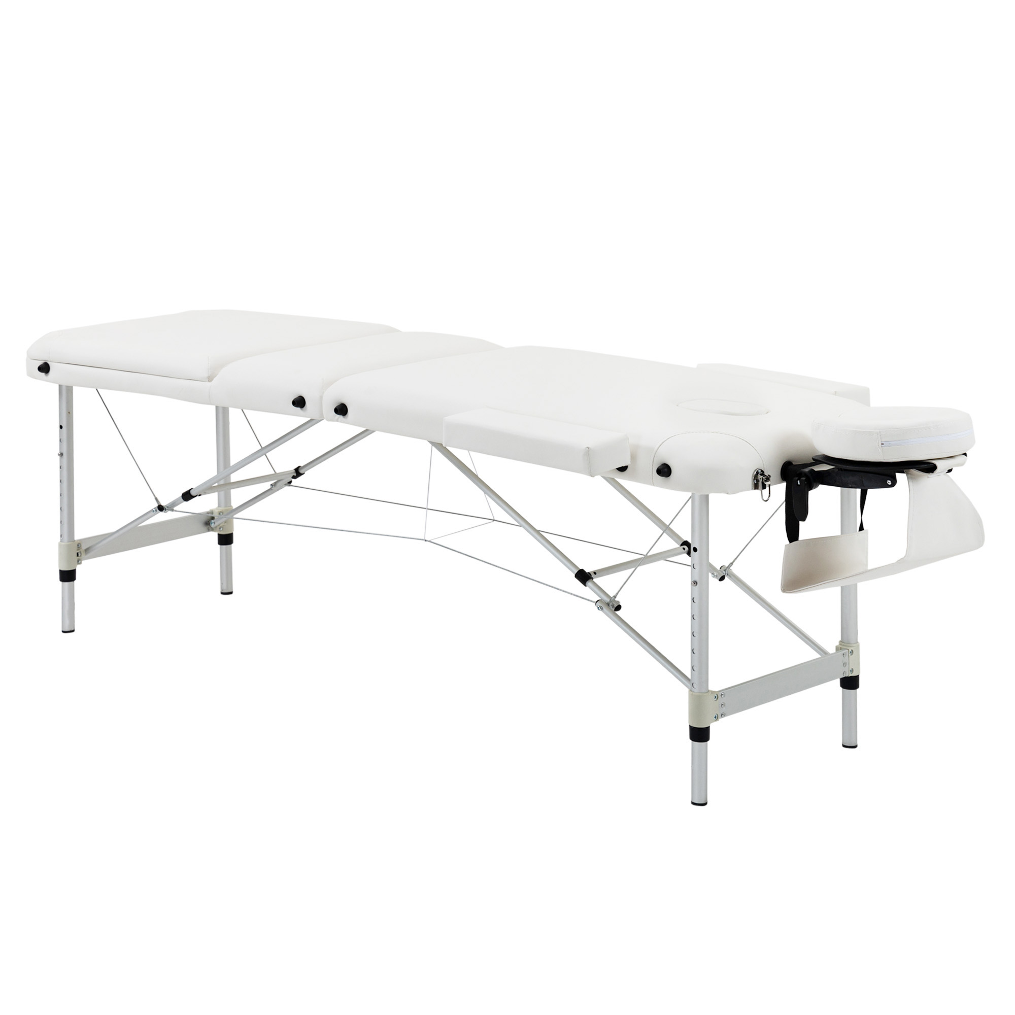 HOMCOM Portable Massage Table PVC Upholstered w/ Carry Case, Massage Bed White | Aosom Ireland
