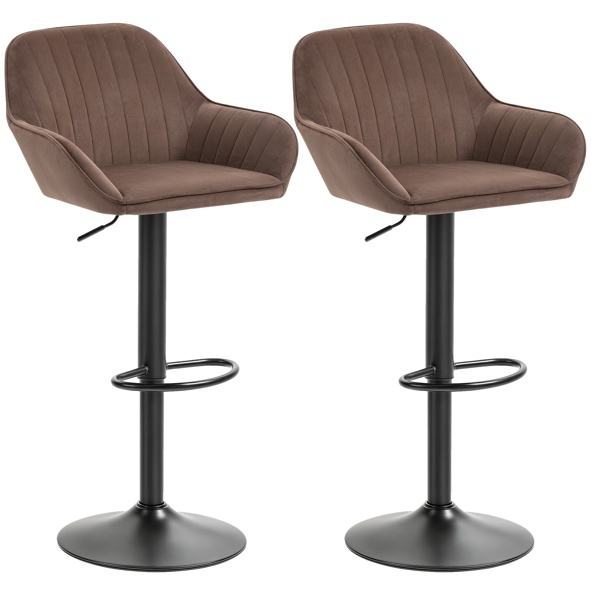 HOMCOM Set von 2 Drehbaren Barhockern, Höhenverstellbare Küchenhocker 87-10 günstig online kaufen