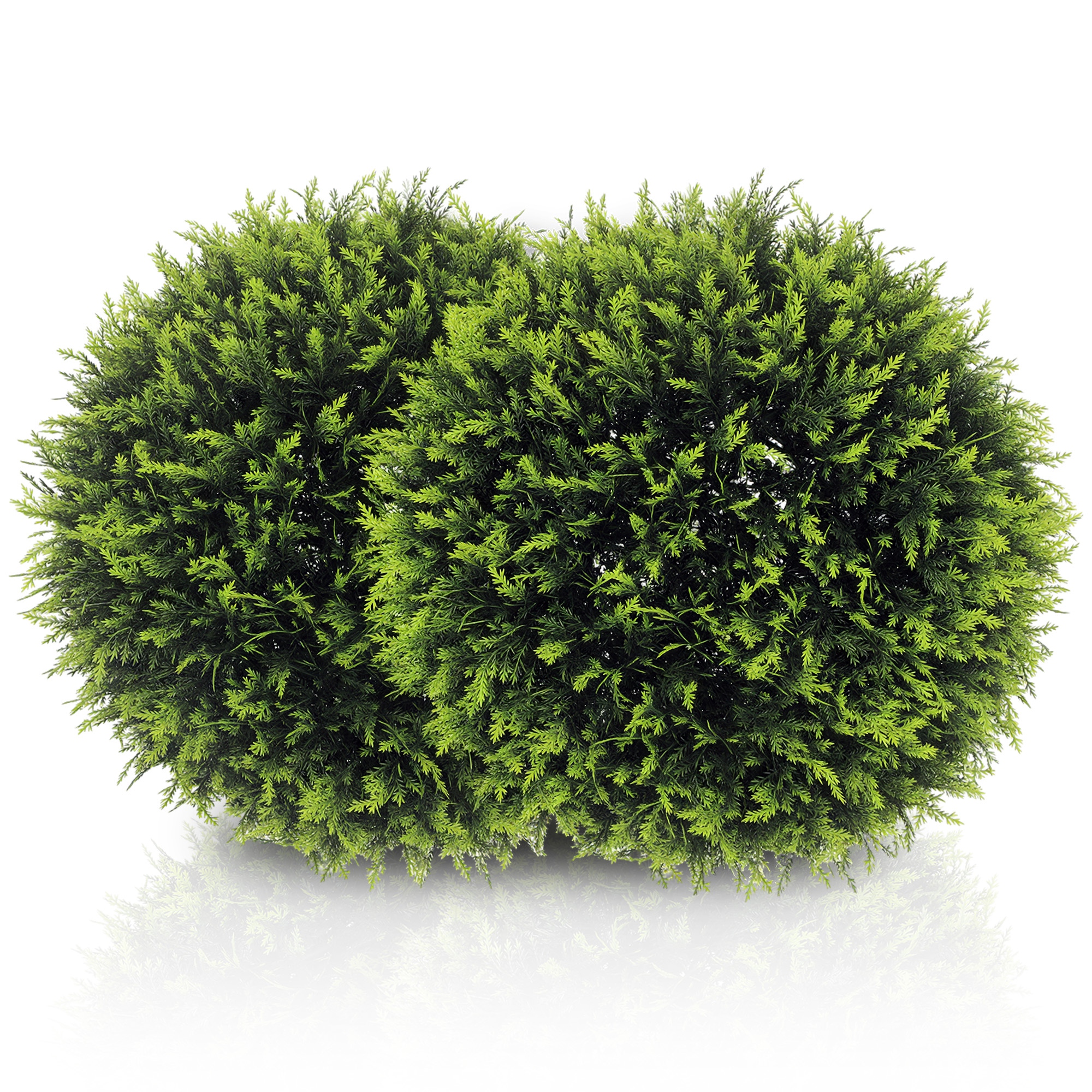 HOMCOM Set de 2 Plante Artificiale Sferice de Cedru, Plante Fictive Anti-UV, Ø45 cm, Verde | Aosom Romania