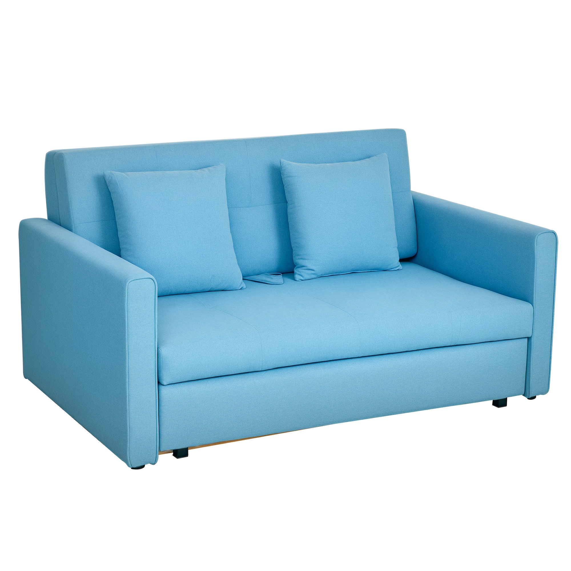 HOMCOM 2-Sitzer Schlafsofa mit Bettfunktion und Stauraum, hellgrau, Polycot günstig online kaufen