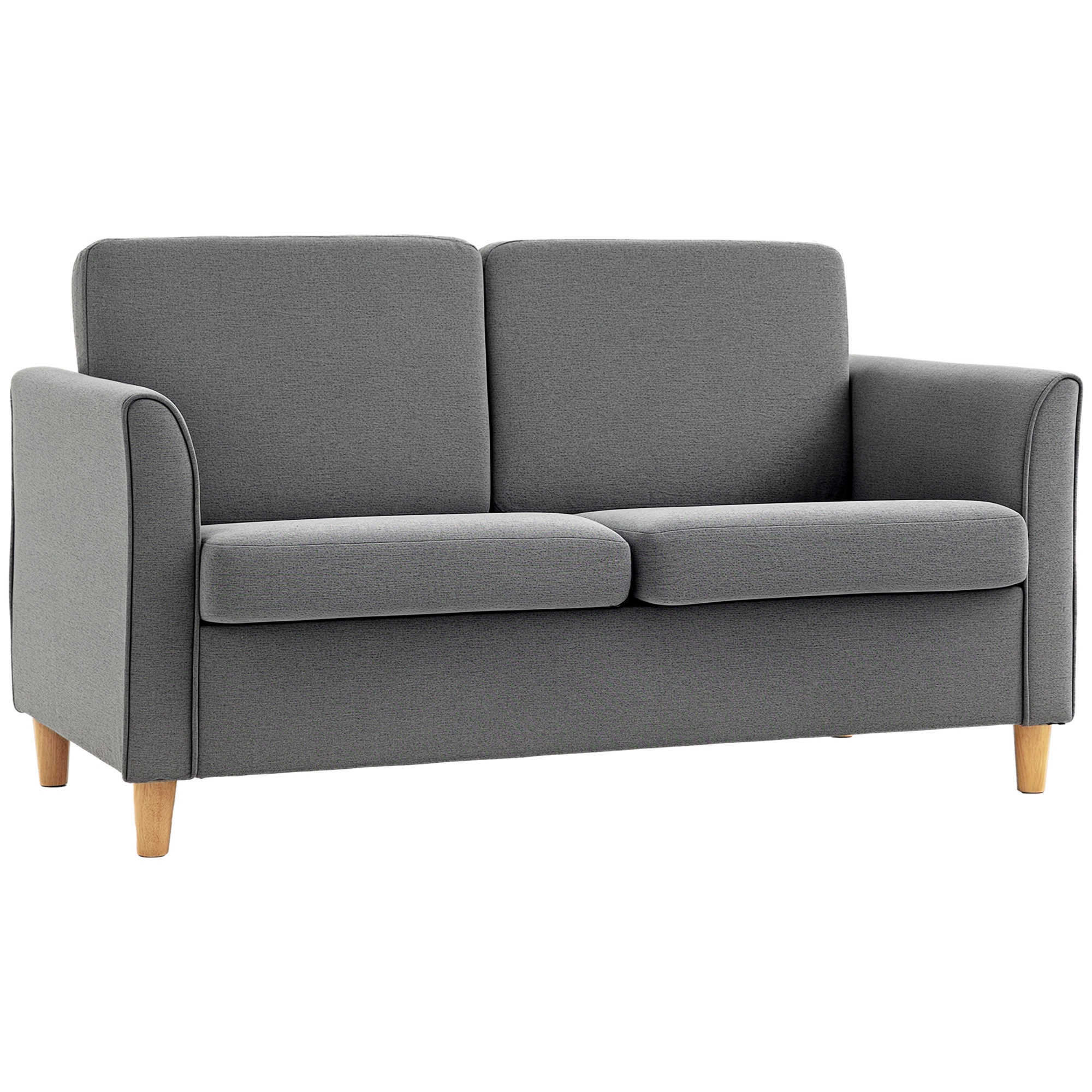 HOMCOM Compact Loveseat Sofa, Modern 2 Seater Sofa for Living Room with ...