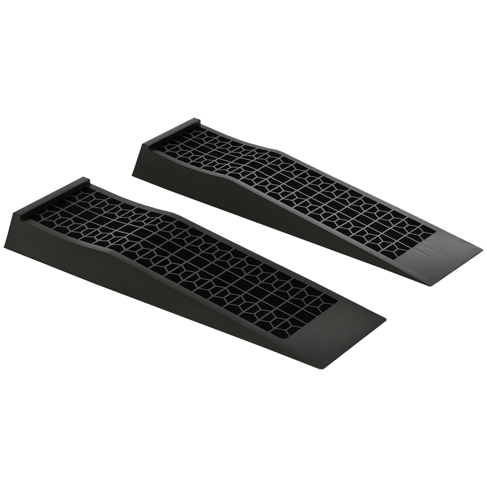 HOMCOM Lot de 2 Rampes Plastique des Voiture Max. 3000 Kg Antidérapant 70 x 20 x 8 cm Noir aosom france