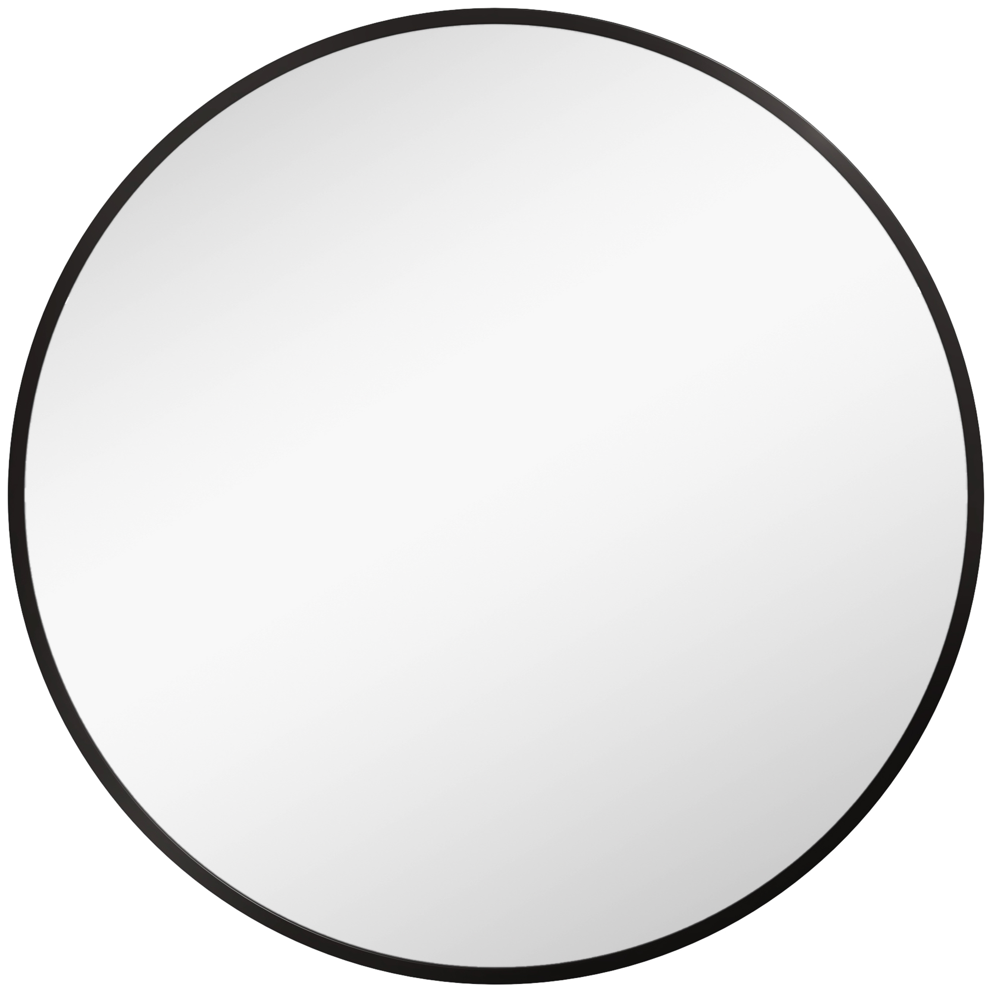 HOMCOM 70cm Aluminium Frame Round Bathroom Mirror - Black