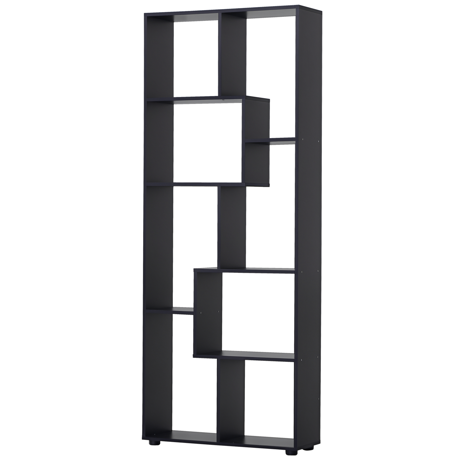 HOMCOM Bibliothèque étagère meuble de rangement en Zig zag Design Contemporain 70L x 24l x 178H cm Panneaux Particules noir