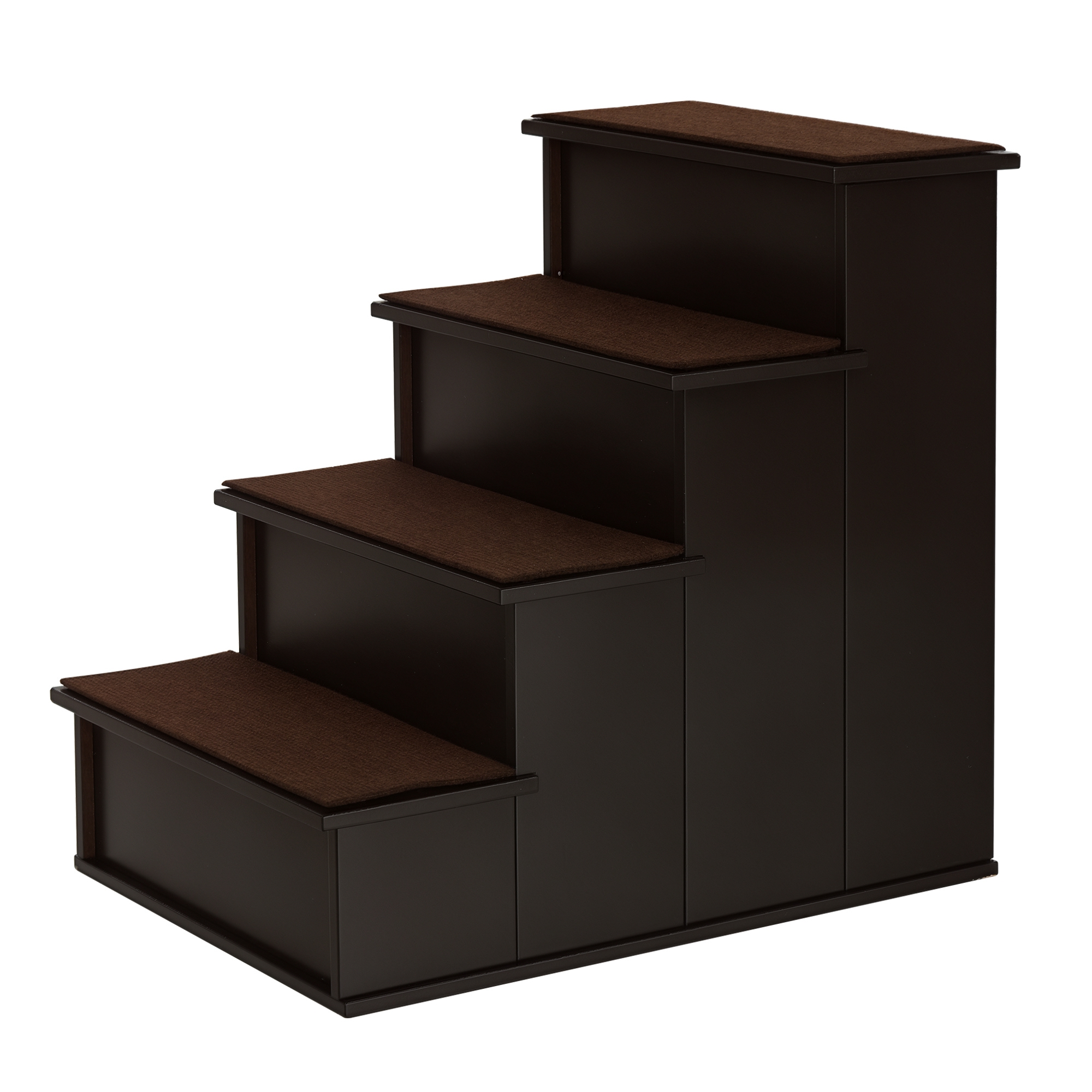 PawHut Scaletta per Cani e Gatti a 4 Scalini con Cuscini in Peluche Rimovibili, 40x59x54.2 cm, Marrone   Aosom Italy