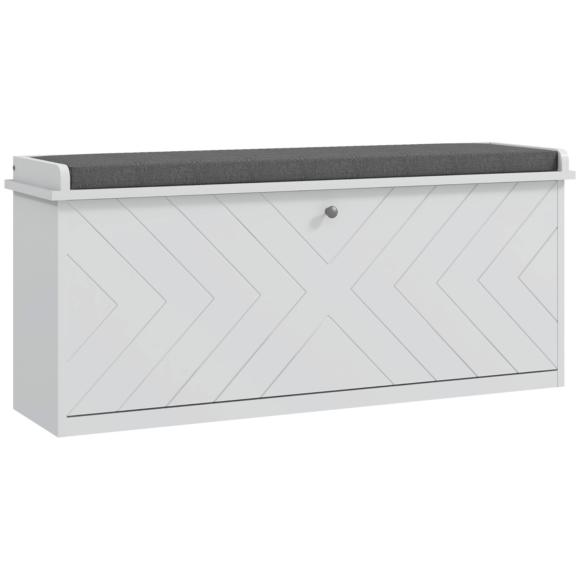 HOMCOM Banc à Chaussures avec Tiroir et Étagère Blanc 100cm