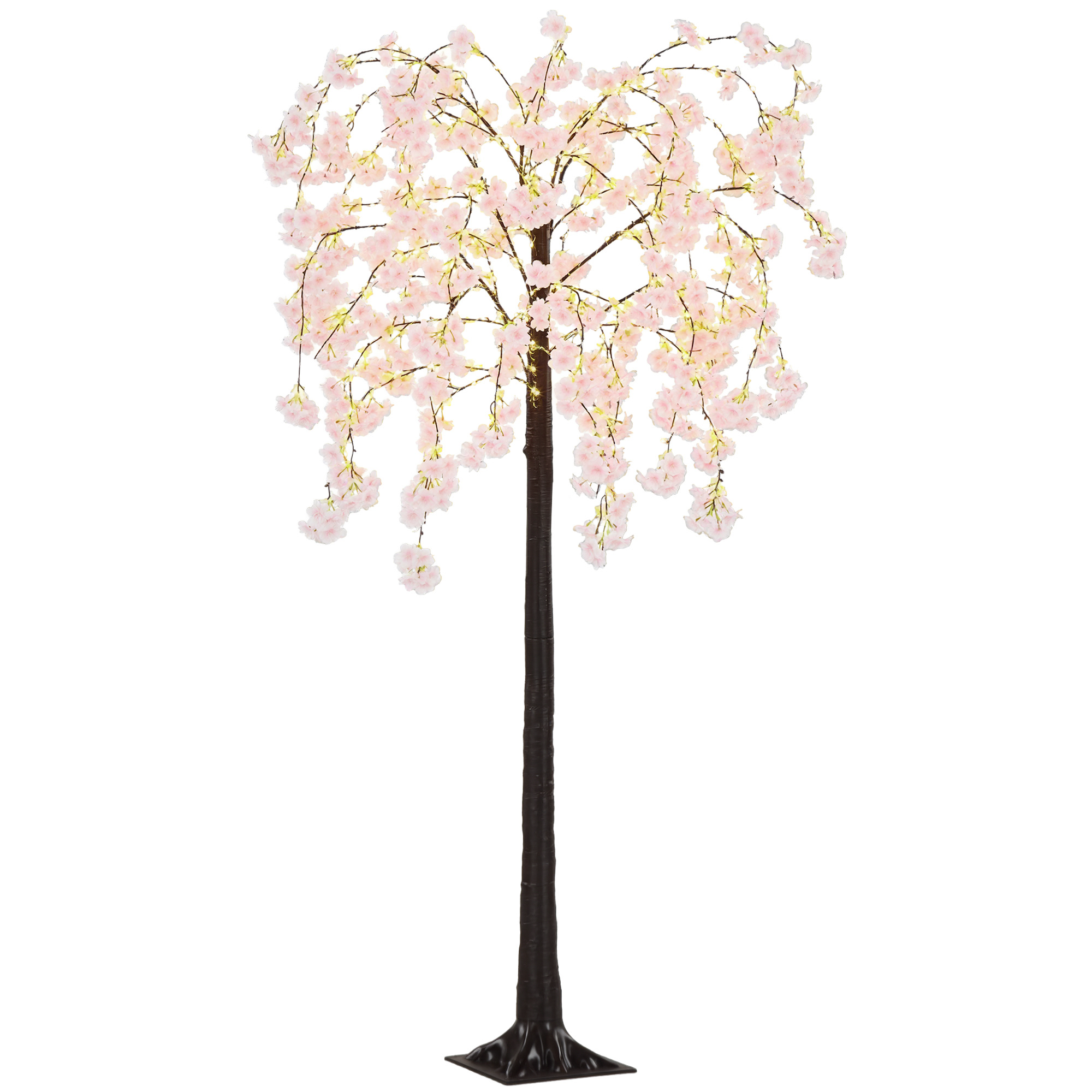 HOMCOM 450 LED Light Decorative Artificial Blossom Tree - Pink