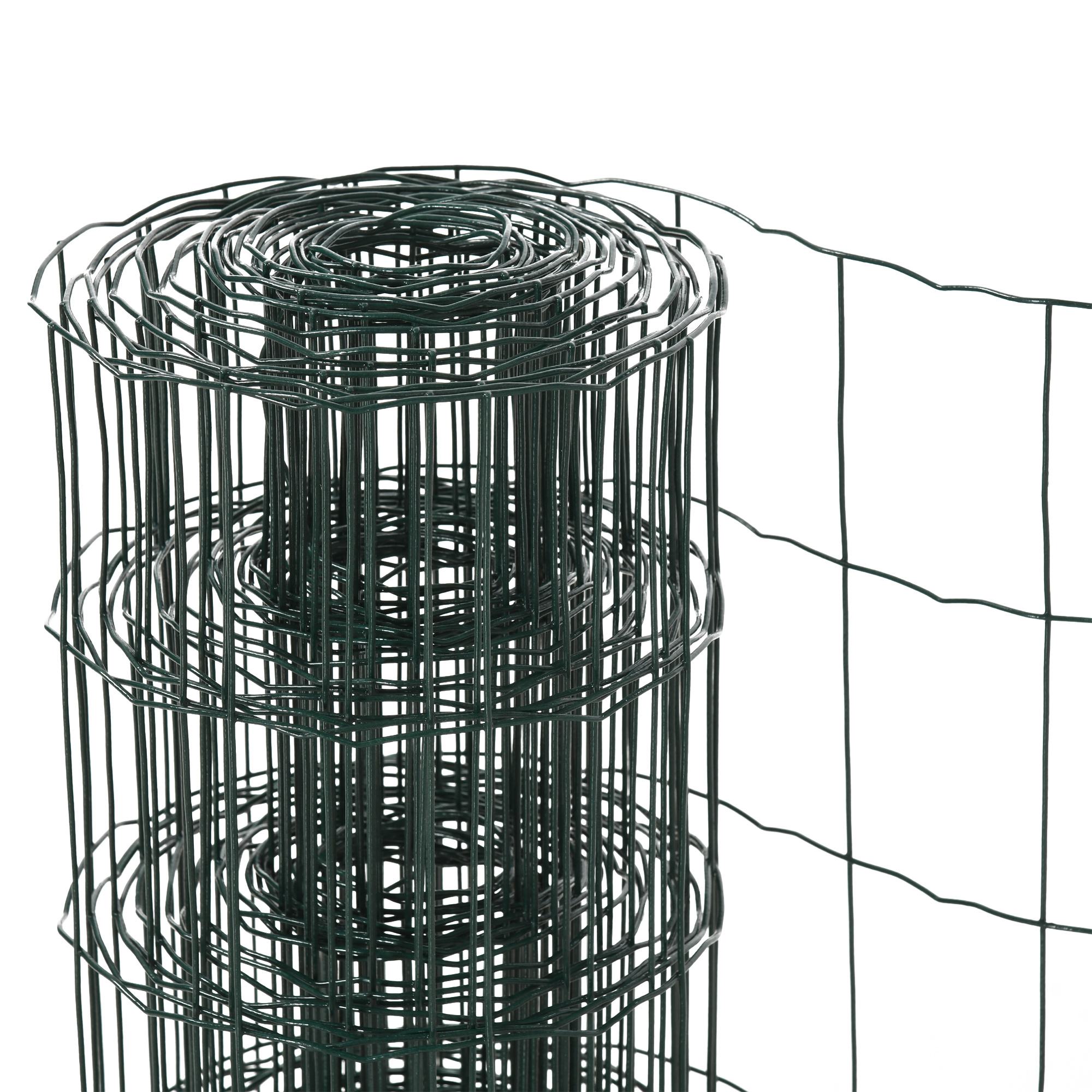 PawHut 1M x 10M Chicken Wire Mesh Roll Rabbit Poultry Animal Fence PVC Coated Steel Metal Garden Netting Fencing