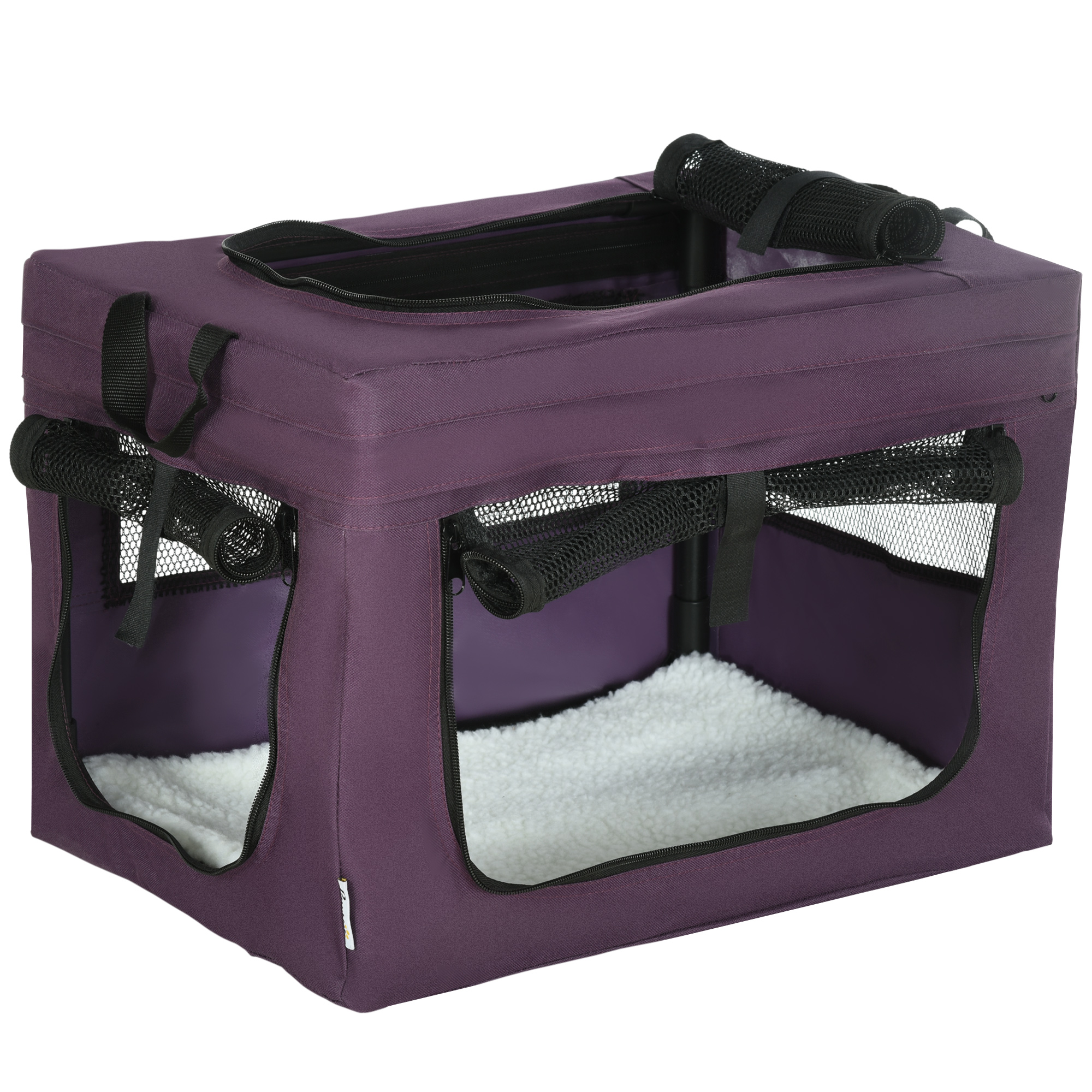 PawHut 48.5cm Pet Carrier, with Cushion, for Miniature Dogs - Grey