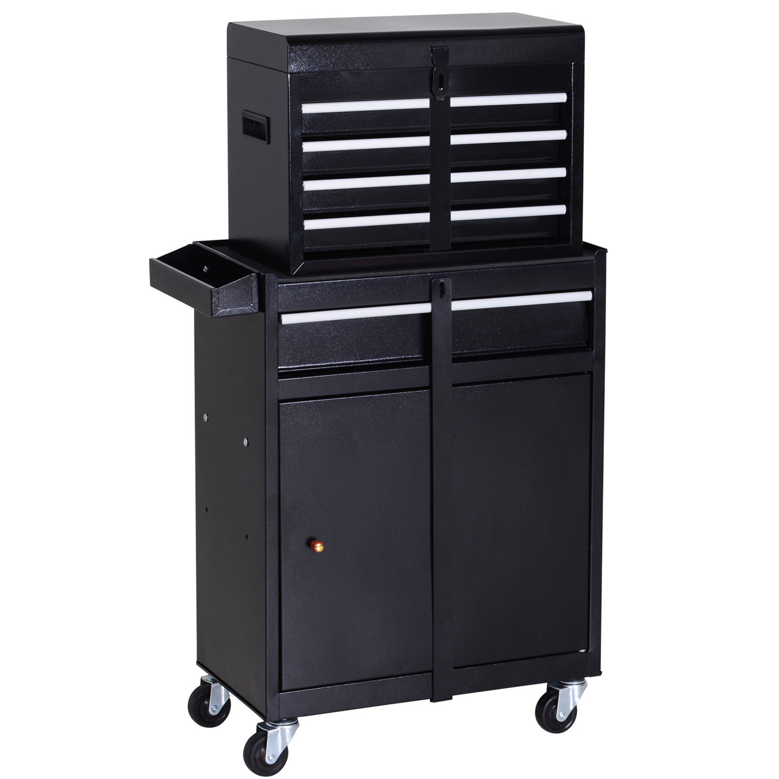 DURHAND Welding Cart Welder Trolley Garage for Gas Bottles w/ Safety Chain, Wheels, Black