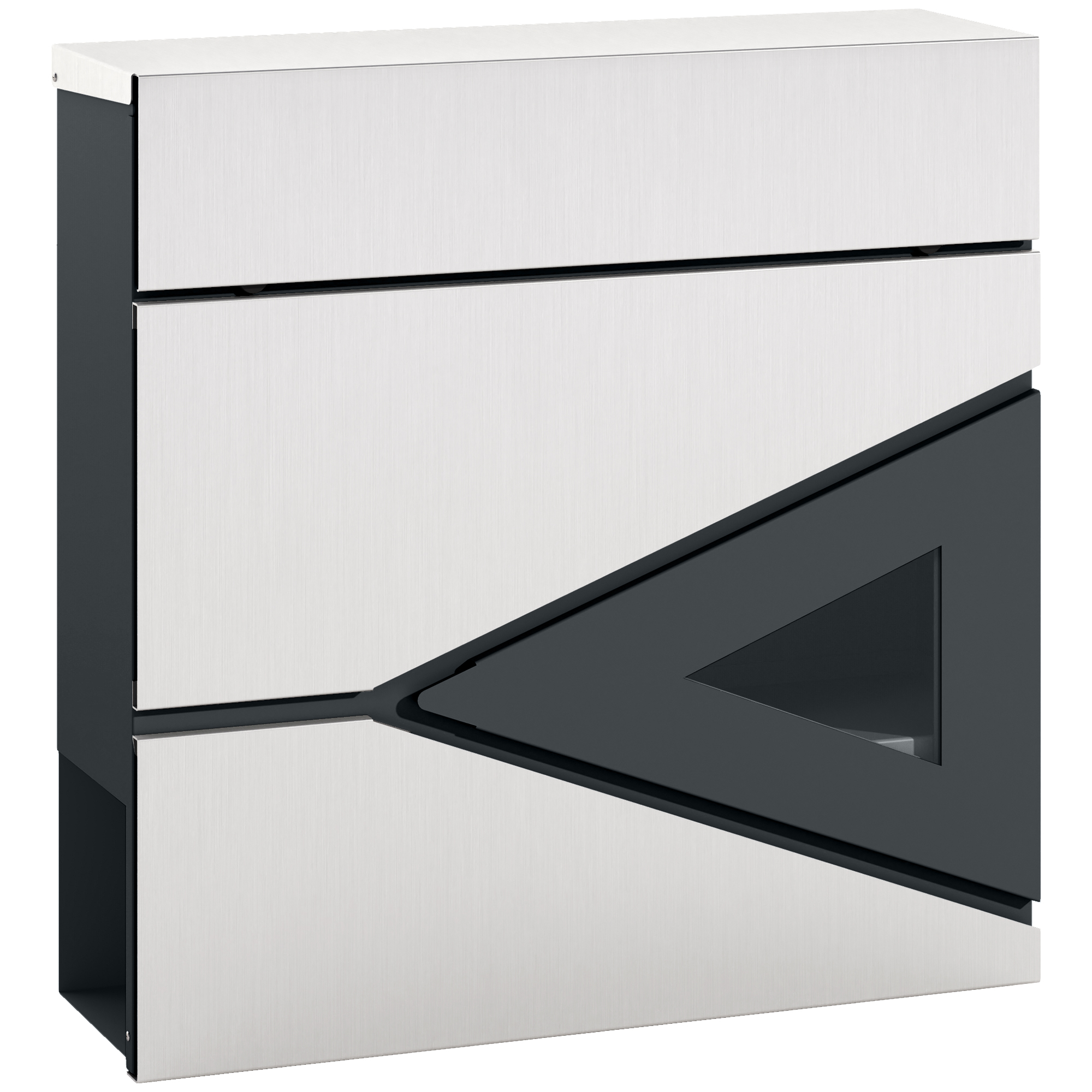 HOMCOM Locking Galvanised Steel Letterbox - Charcoal Grey/Black