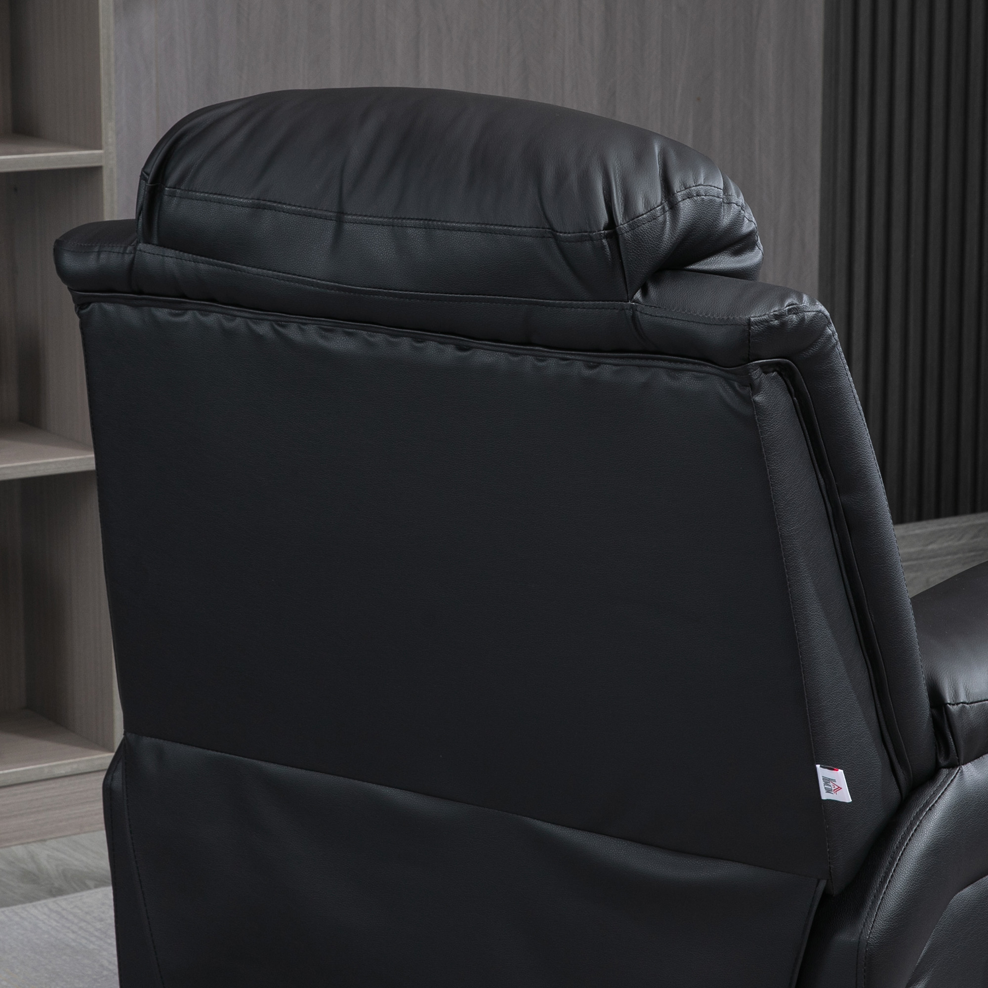 HOMCOM Power Lift Chair Recliner for Elderly, Electric Recliner Chair, Overstuffed Faux Leather Riser and Reclining Armchair with Remote Control, Side Pockets, for Living Room, Black 9