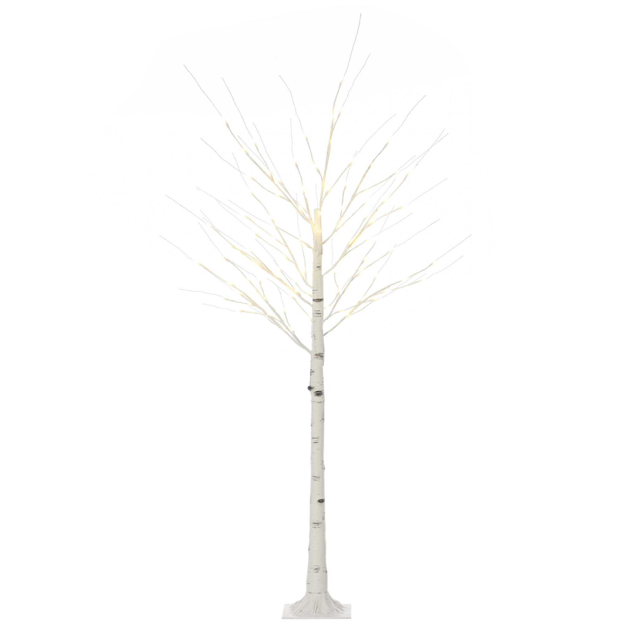 HOMCOM 6ft Artificial White Birch Tree Light with Warm White Pre-Lit LED Light for Indoor and Covered Outdoor Use HOMCOM 6ft Artificial White Birch Tree Light with Warm White Pre-Lit LED Light for Indoor and Covered Outdoor Use