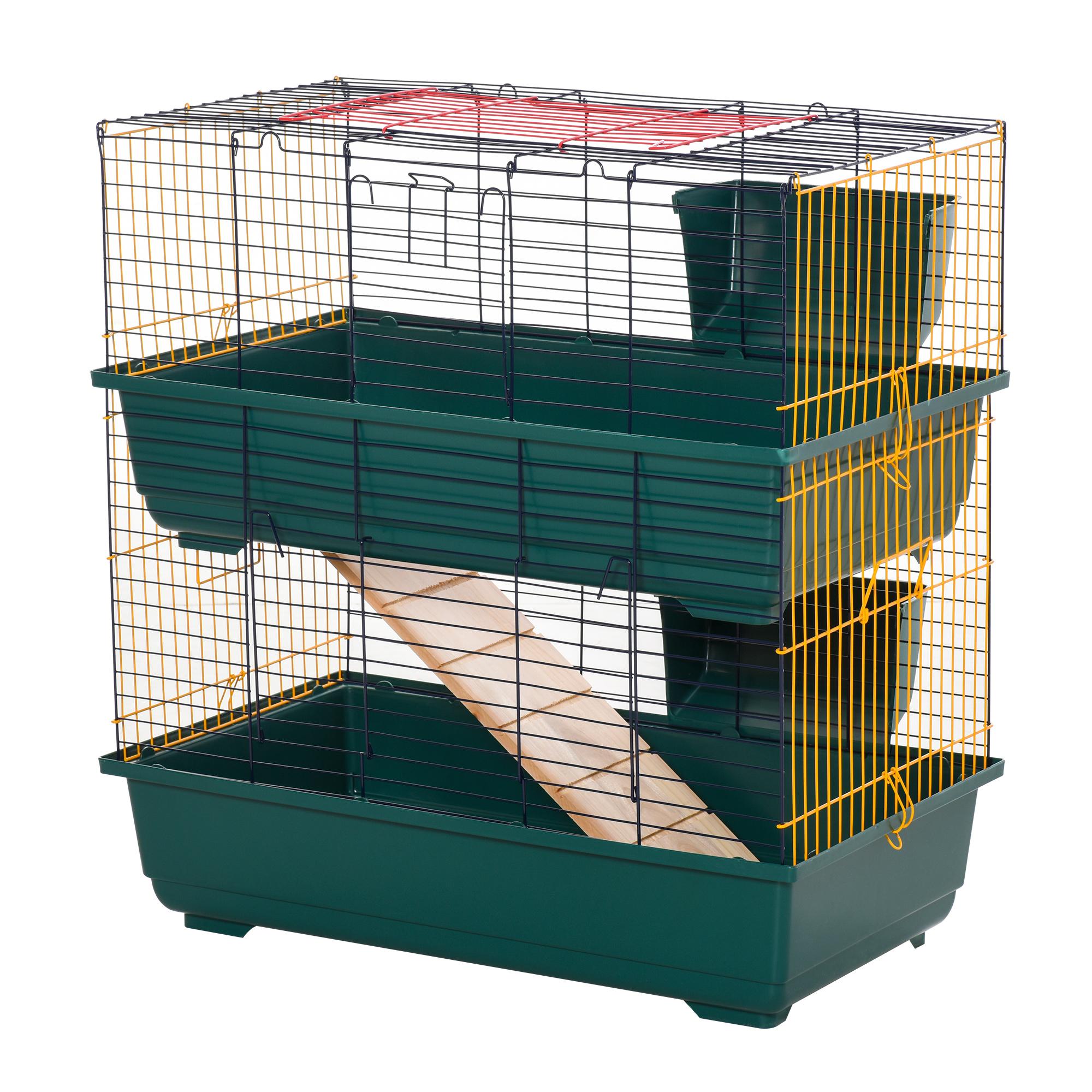 PawHut Wooden Duck House Poultry Coop for 2-4 Ducks with Openable Roof Raised Feet Air Holes Natural