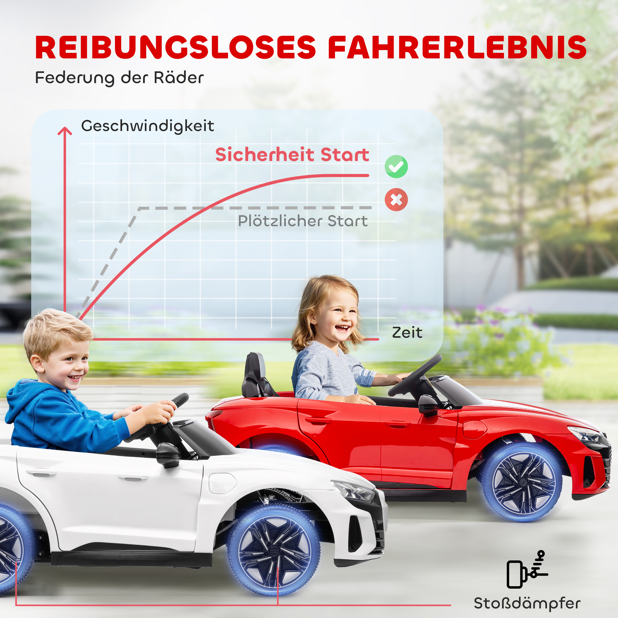 Laste elektriauto, Audi litsentsiga, turvavööga, puldiga, tuledega, punane+must, 103 x 58 x 41 cm