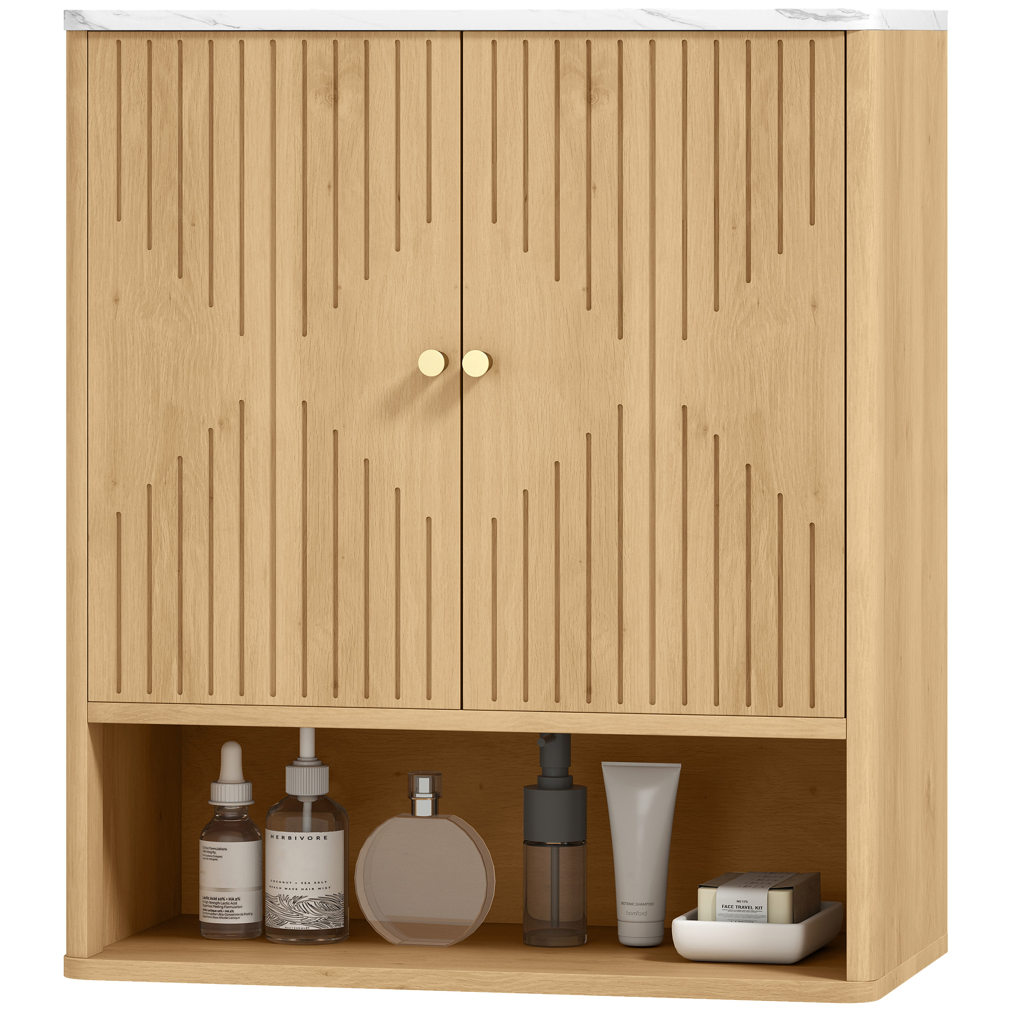 HOMCOM Wandmontierter Badezimmerschrank, Hängender Badezimmer-Wandschrank m günstig online kaufen