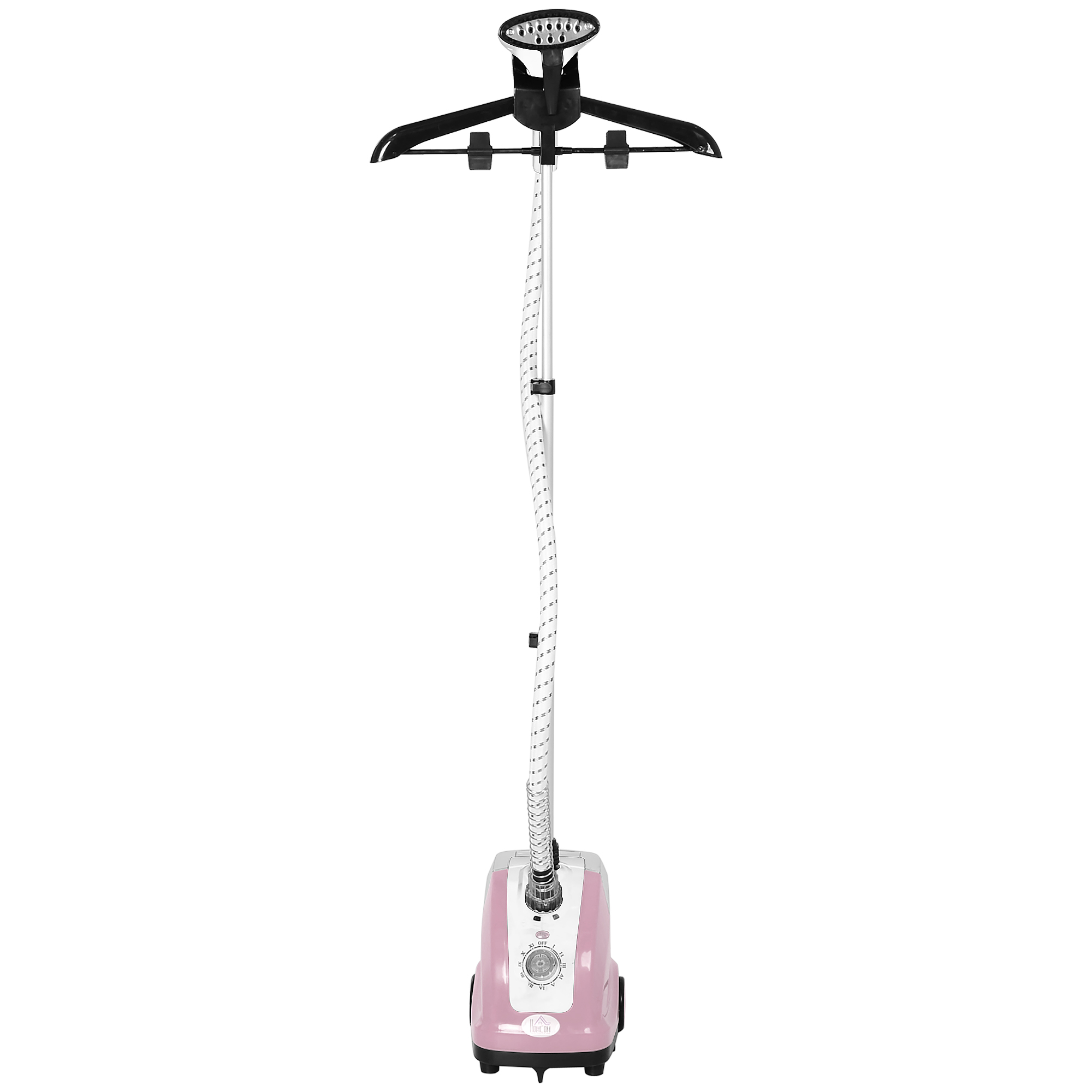 HOMCOM Défroisseur vapeur vertical défroisseur à vêtements 1,4 L 1950 W débit vapeur 32g/min tige telescopique rose noir