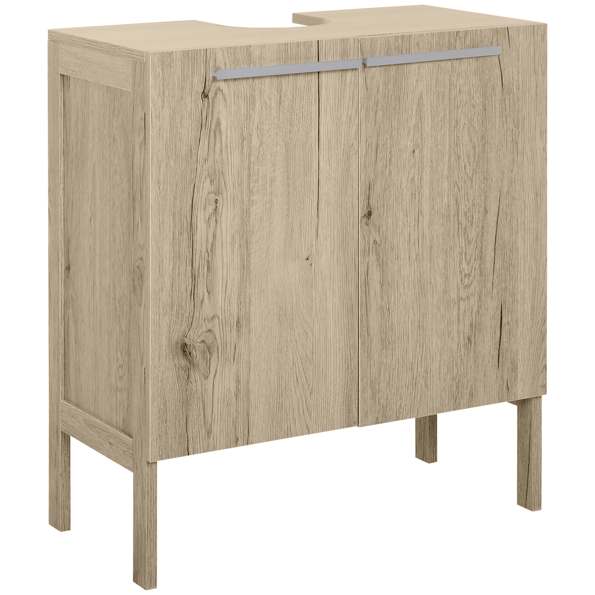 kleankin Mueble Bajo de Lavabo para Baño Compacto con 2 Puertas de Armario 60x30x70 cm   Aosom España