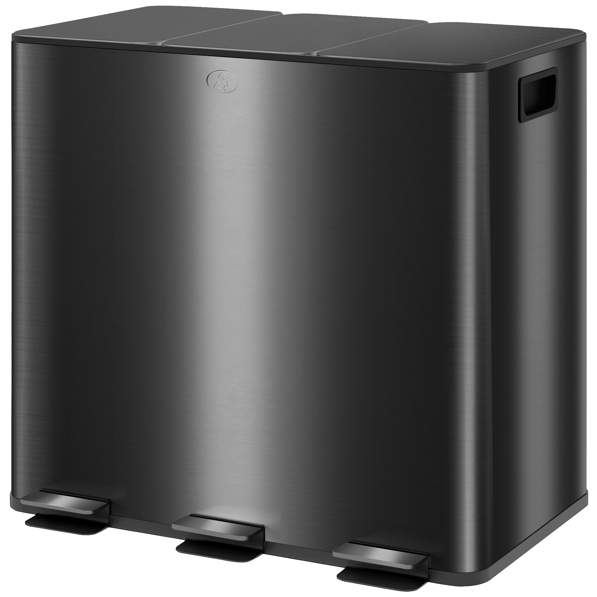 HOMCOM Mülleimer 3 x 15L Abfalleimer aus Edelstahl Mülltrennsystem mit Soft günstig online kaufen
