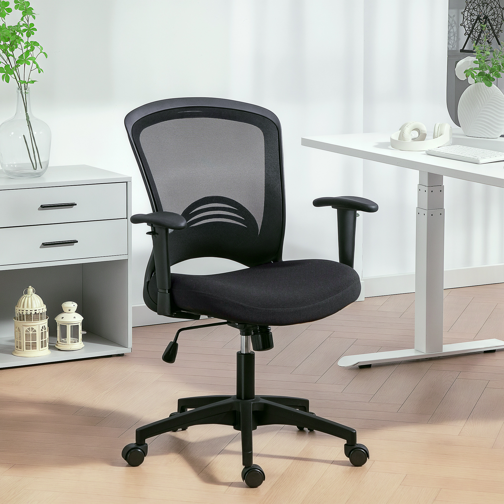 HOMCOM Bürostuhl, Ergonomischer Schreibtischstuhl mit höhenverstellbar Arml günstig online kaufen