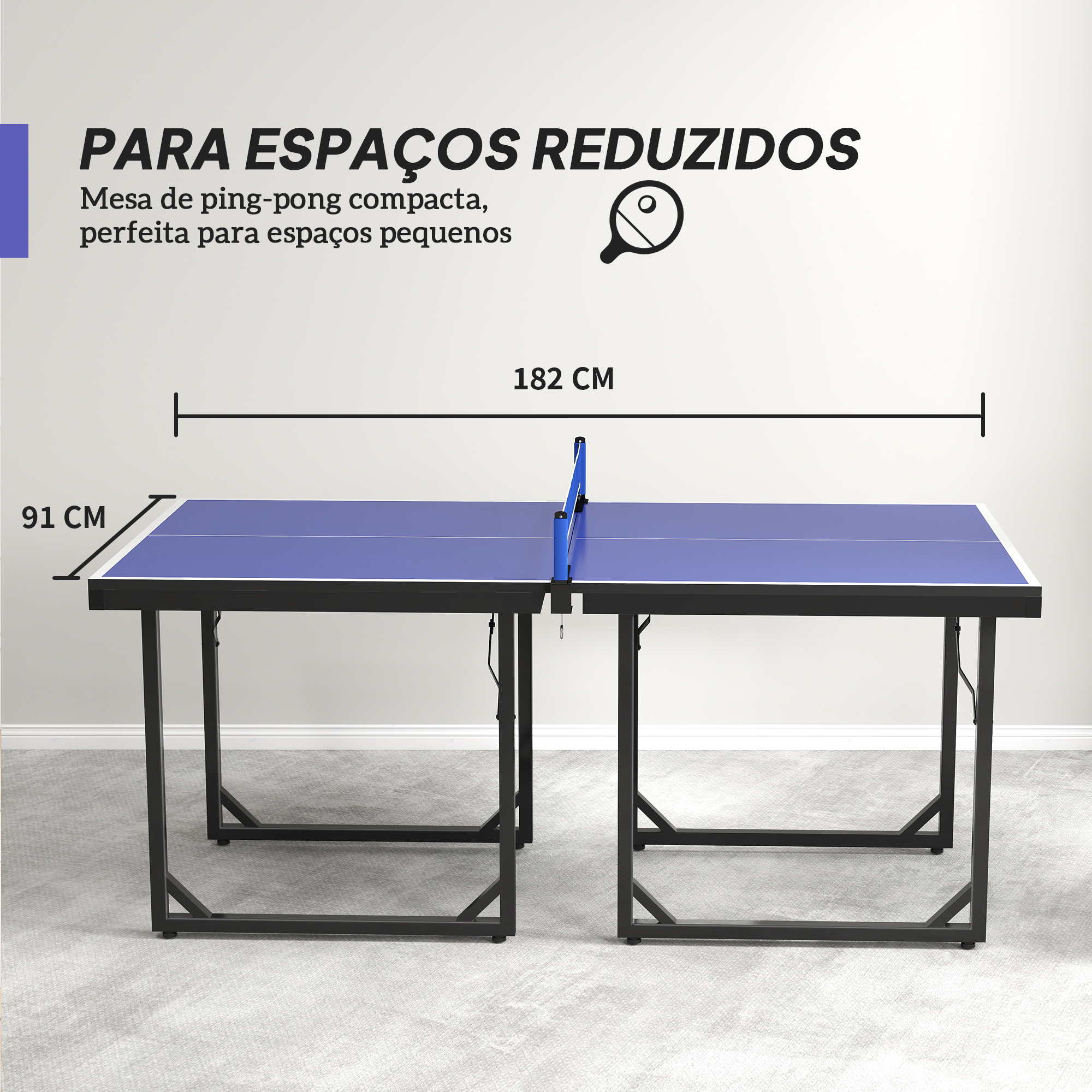 HOMCOM Mesa de Ping Pong Dobrável Mesa de Ping Pong Profissional com ...