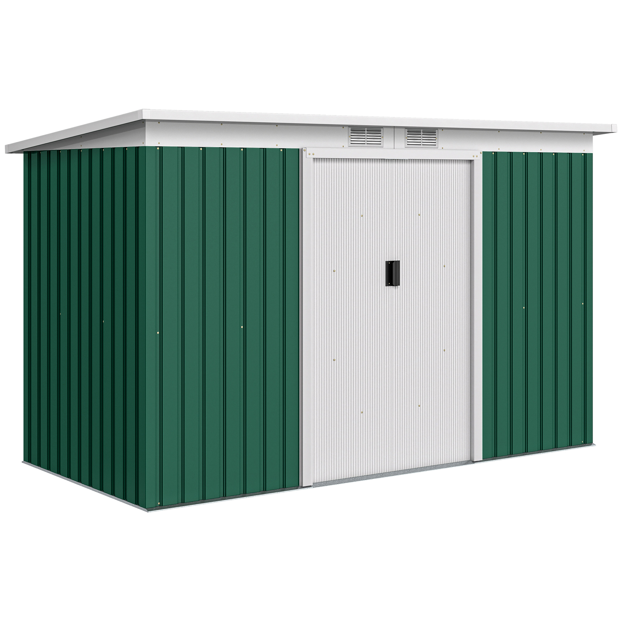 Outsunny Caseta de Jardín Metálica Base de 3,1 m² Metálica para Almacenamiento 280x130x172 cm | Aosom España