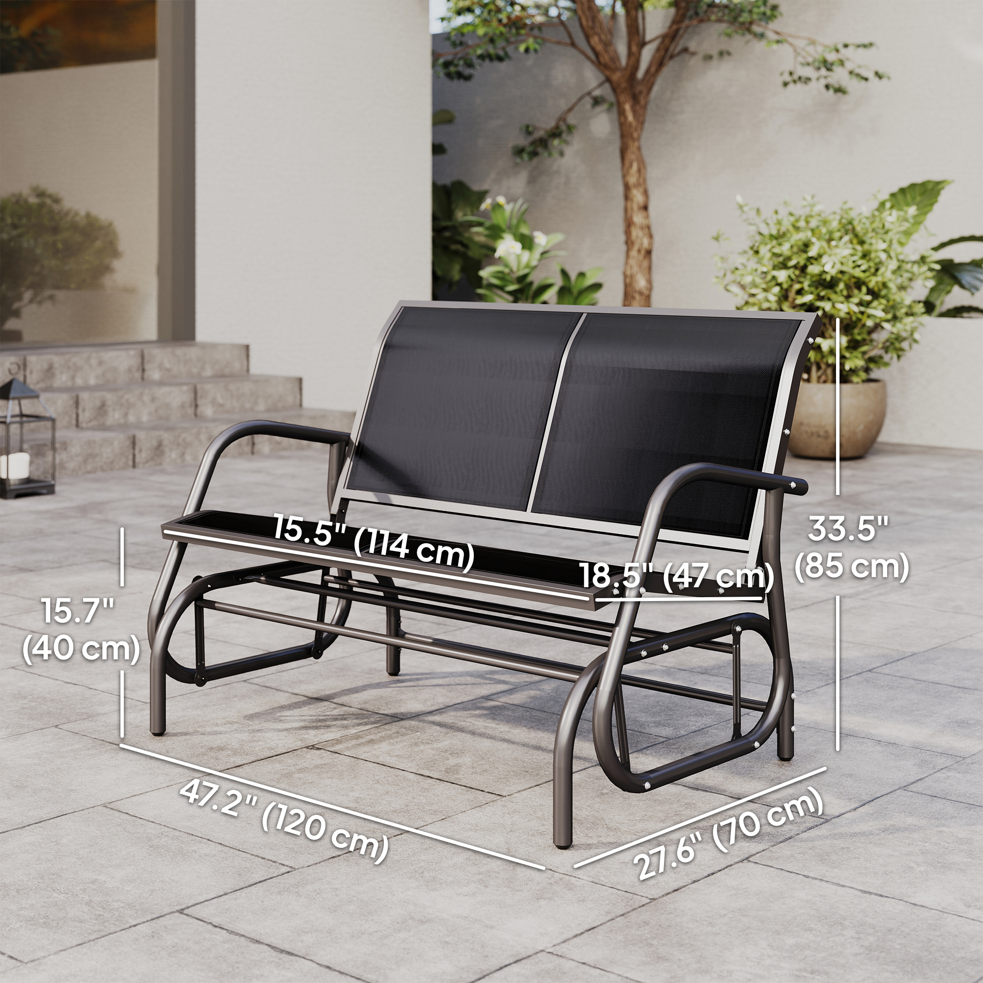 Rocking Lounge Chair Outdoor Aluminum Double Chaise Rocker