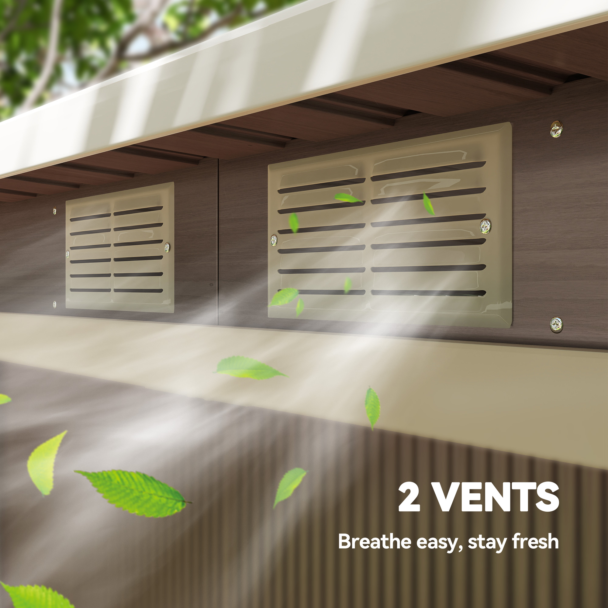Outsunny 4 x 9ft Metal Shed, with Foundation Shed Brown 8