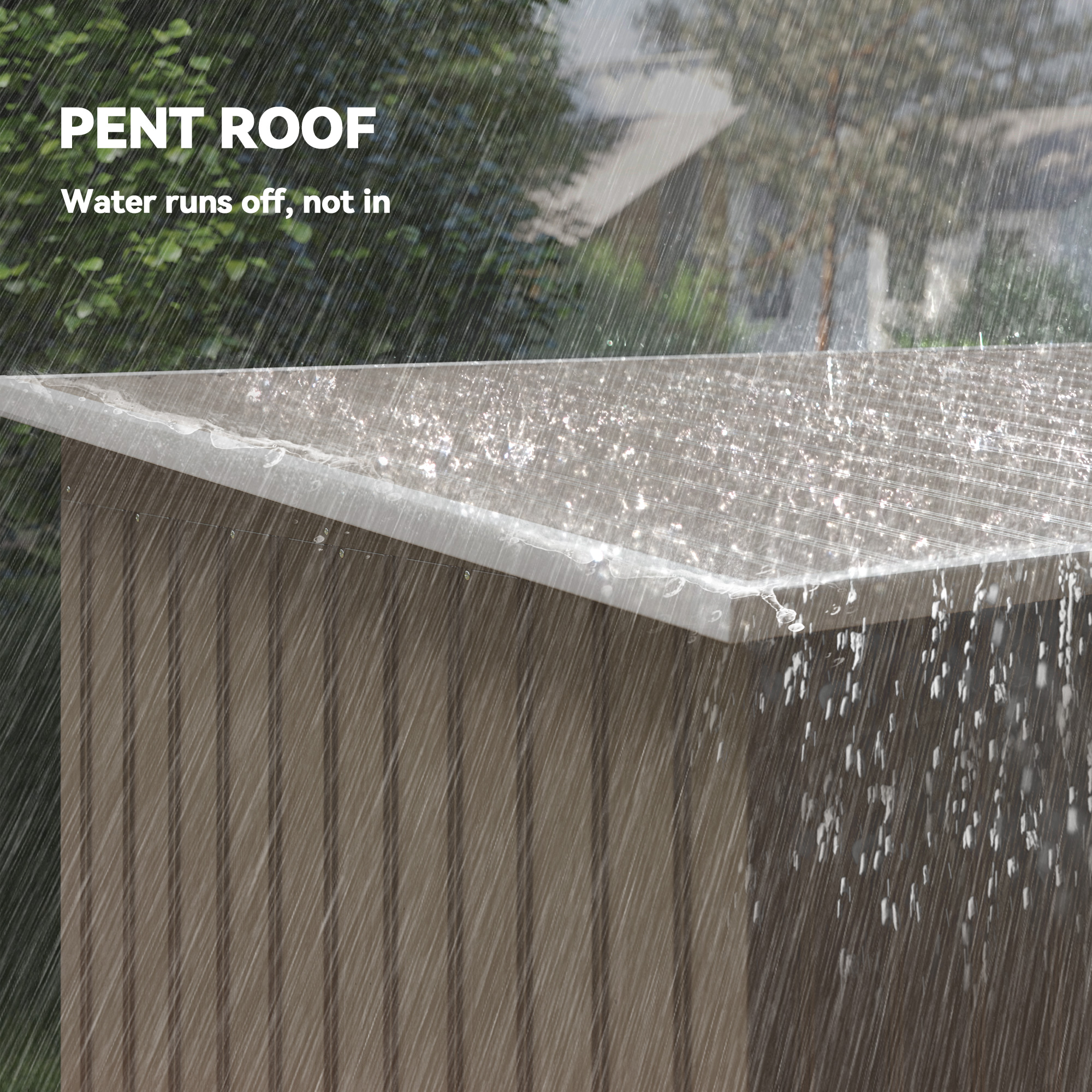Outsunny 4 x 9ft Metal Shed, with Foundation Shed Brown 7