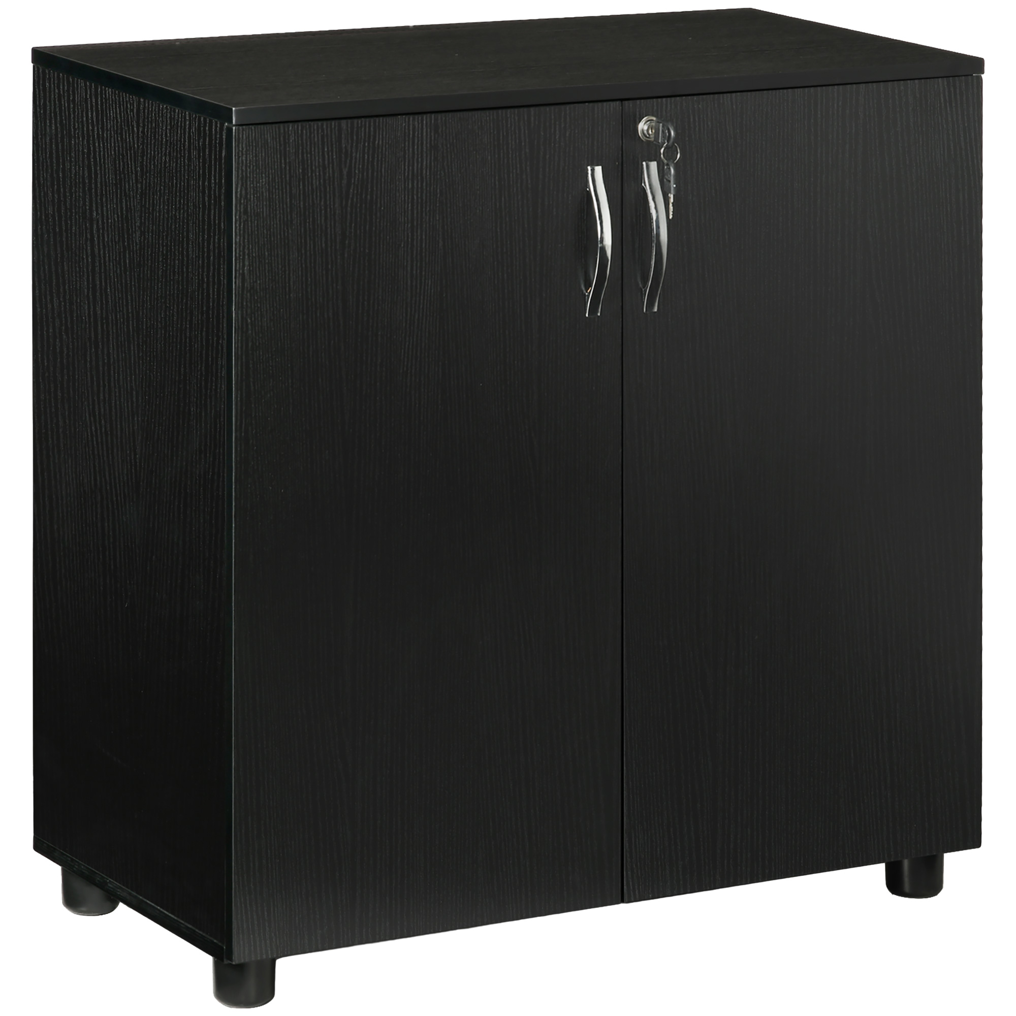 Vinsetto Mueble de Oficina Portadocumentos Multiuso con Cerradura, 2 Puertas y Estante Interior, 80x40x80 cm, Negro