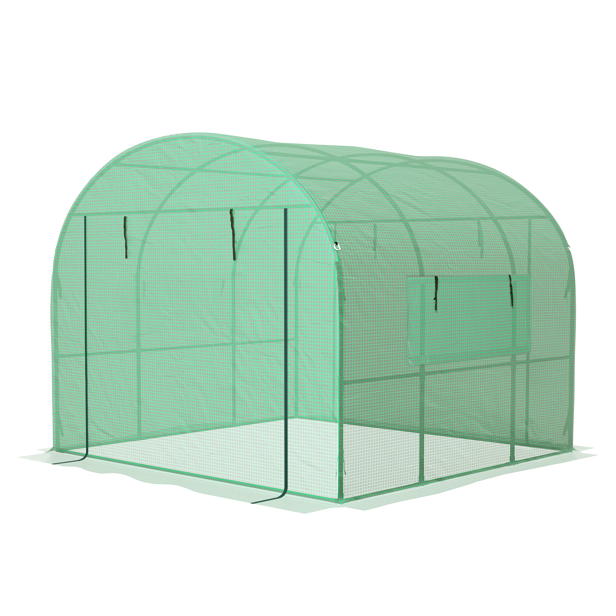 Outsunny Garten Gewächshaus Tunnelgewächshaus 6m² PE Hochdichte 135 g/m², m günstig online kaufen