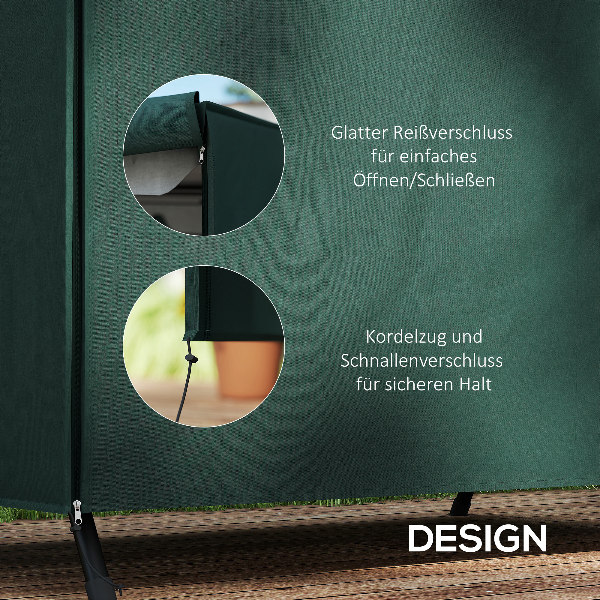 Hollywoodi kiigekate 3-kohalisele, 600D Oxford, vetthülgav, talvekindel, aiakiige kaitsekate, UV-kindel presenning, rebenemiskindel kate, 205x124x164cm, tumeroheline