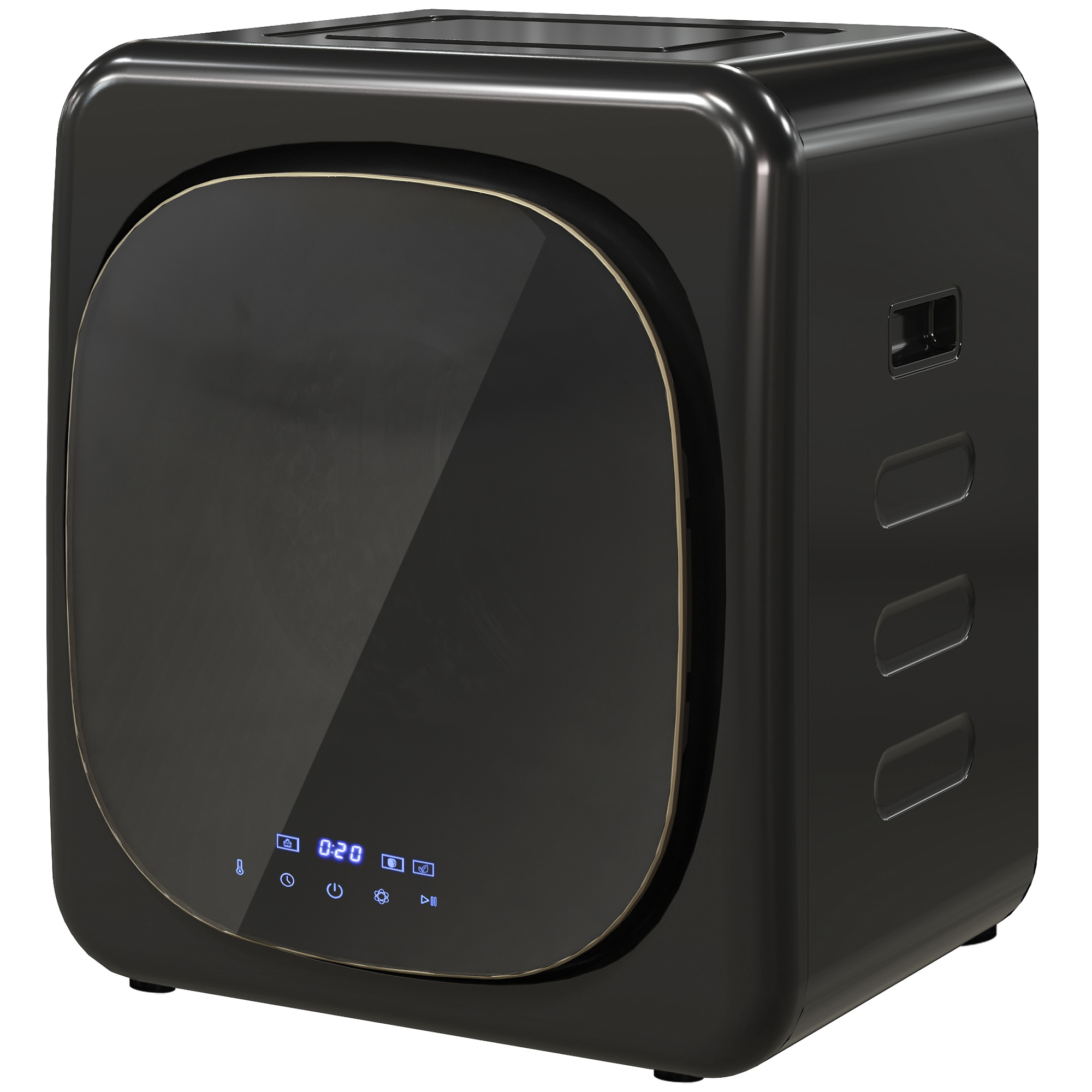 HOMCOM Mini Wäschetrockner mit 6 Programm LED-Touchscreen 4 kg bis zu 60℃, 800W Freistehend Wandmontierbar Ablufttrockner mit Überhitzungsschutz Ablufttrockner für Kleidung Schwarz   Aosom – HOMCOM