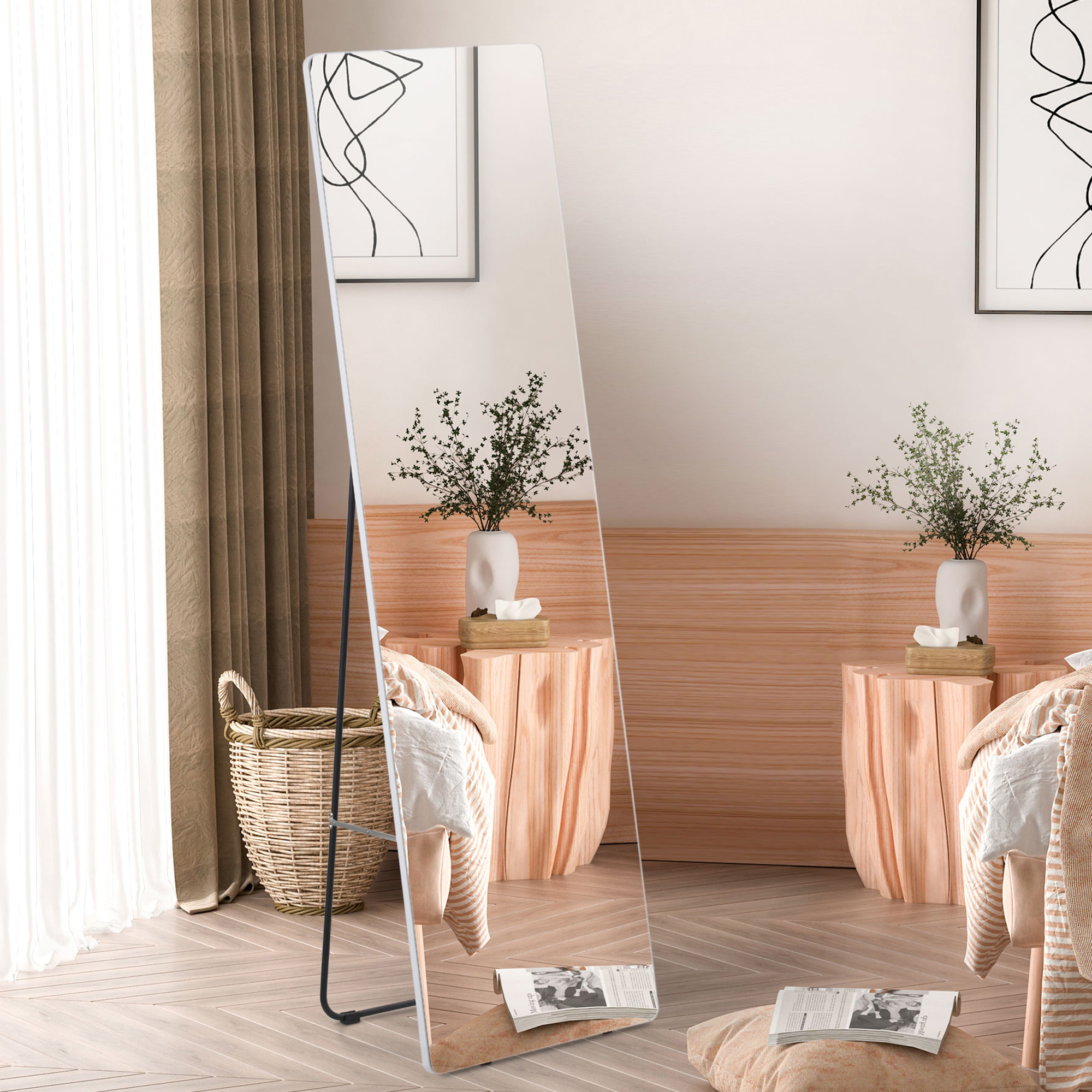 HOMCOM Ganzkörperspiegel Standspiegel 45x160cm Wandspiegel Garderobenspiege günstig online kaufen