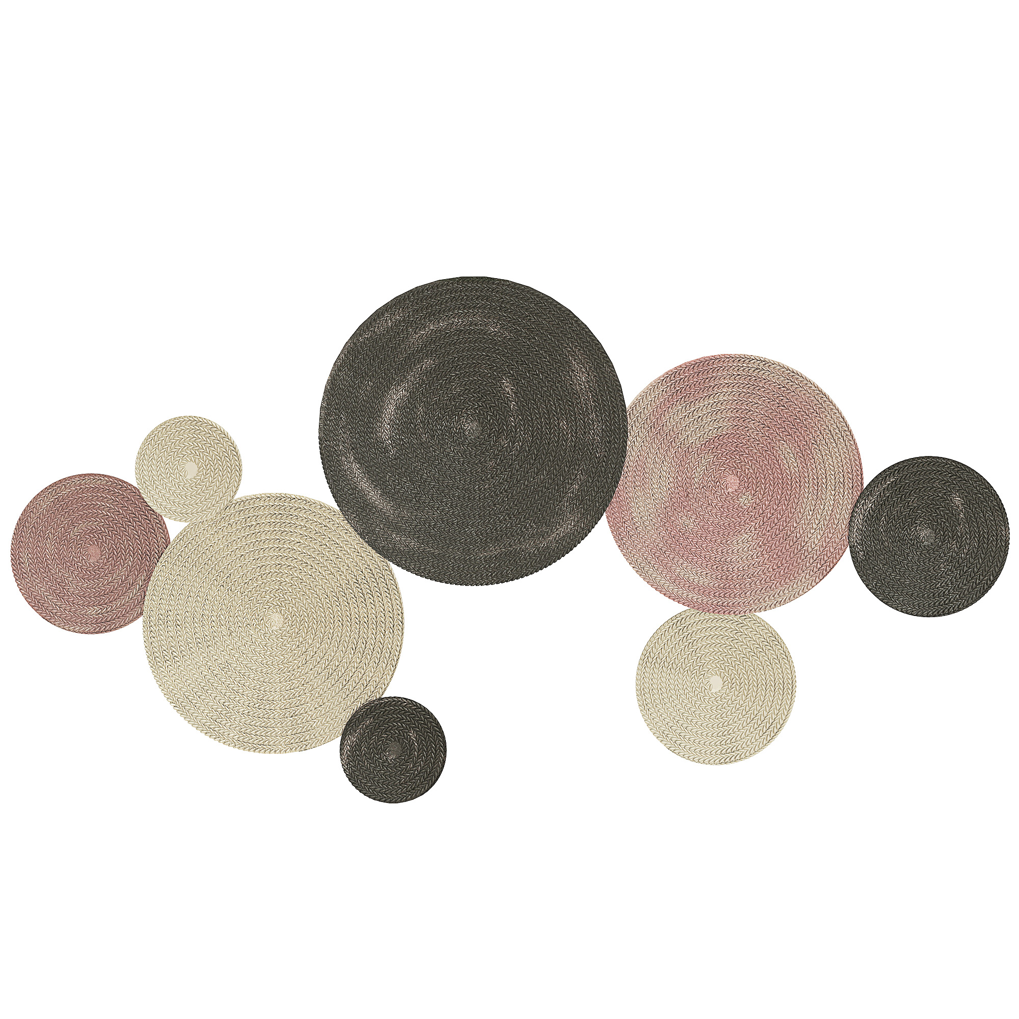 HOMCOM Decoración de Pared a 8 Discos 3D en Metal, 110x7x58 cm, color Bronce, Naranja y Amarillo