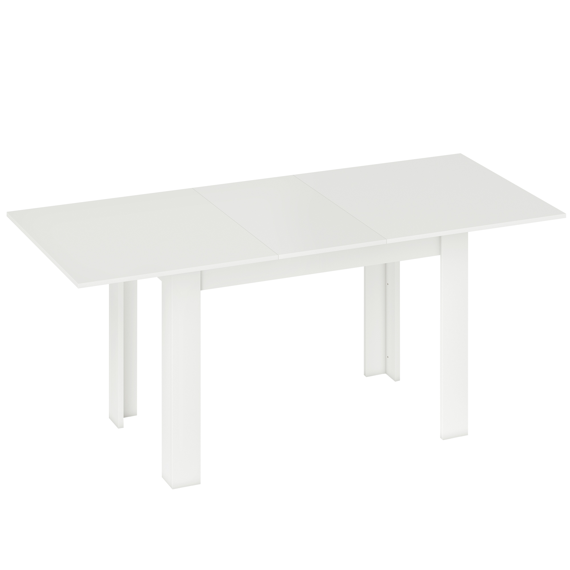 HOMCOM Mesa Extensible de Comedor para 6-8 Personas, 140-180 x 80 cm, Blanco