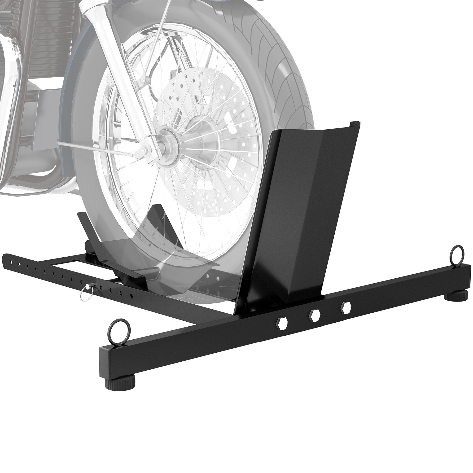 HOMCOM Suport Blocator Roată Moto cu Suport Reglabil, Capacitate de 816,5 kg, Ø34-84 cm, Negru | Aosom Romania