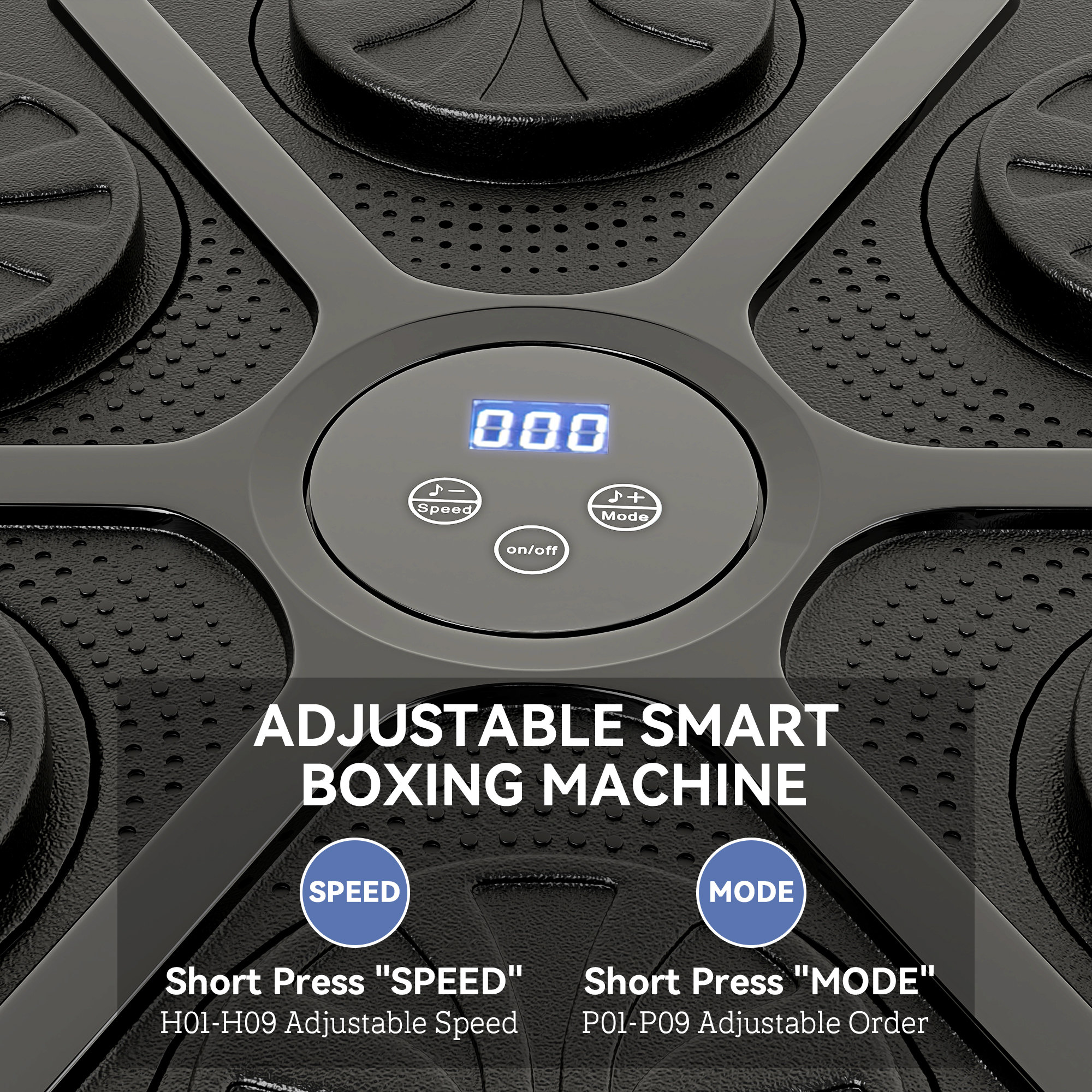 SPORTNOW Music Boxing Machine, Smart Bluetooth Boxing Machine Wall Mounted with 9 Speeds & Modes, LED Lights and Gloves, Punching Pad for Adults, Black 4